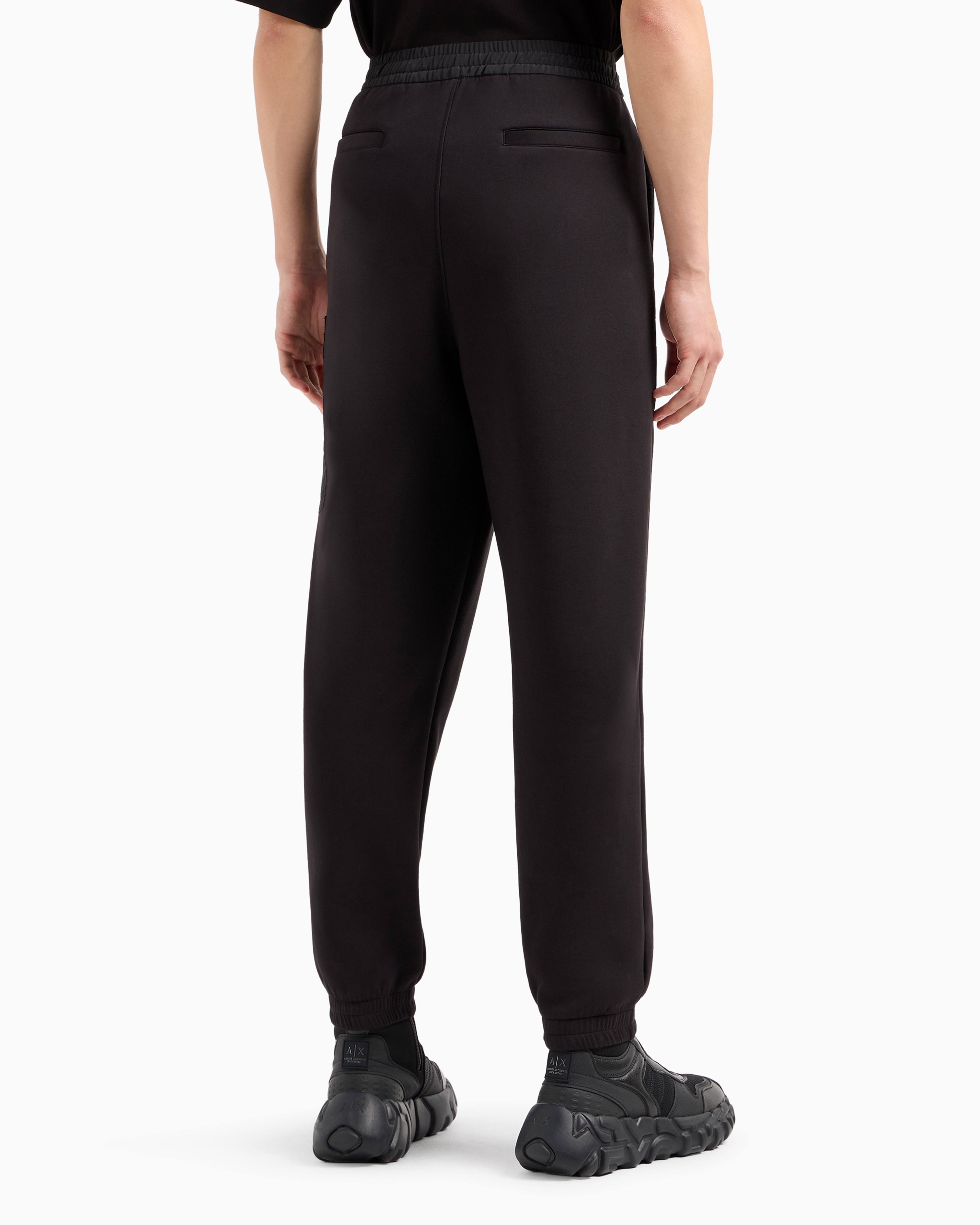 Shop Armani Exchange Oversized Trousers With Zip Pocket In Black