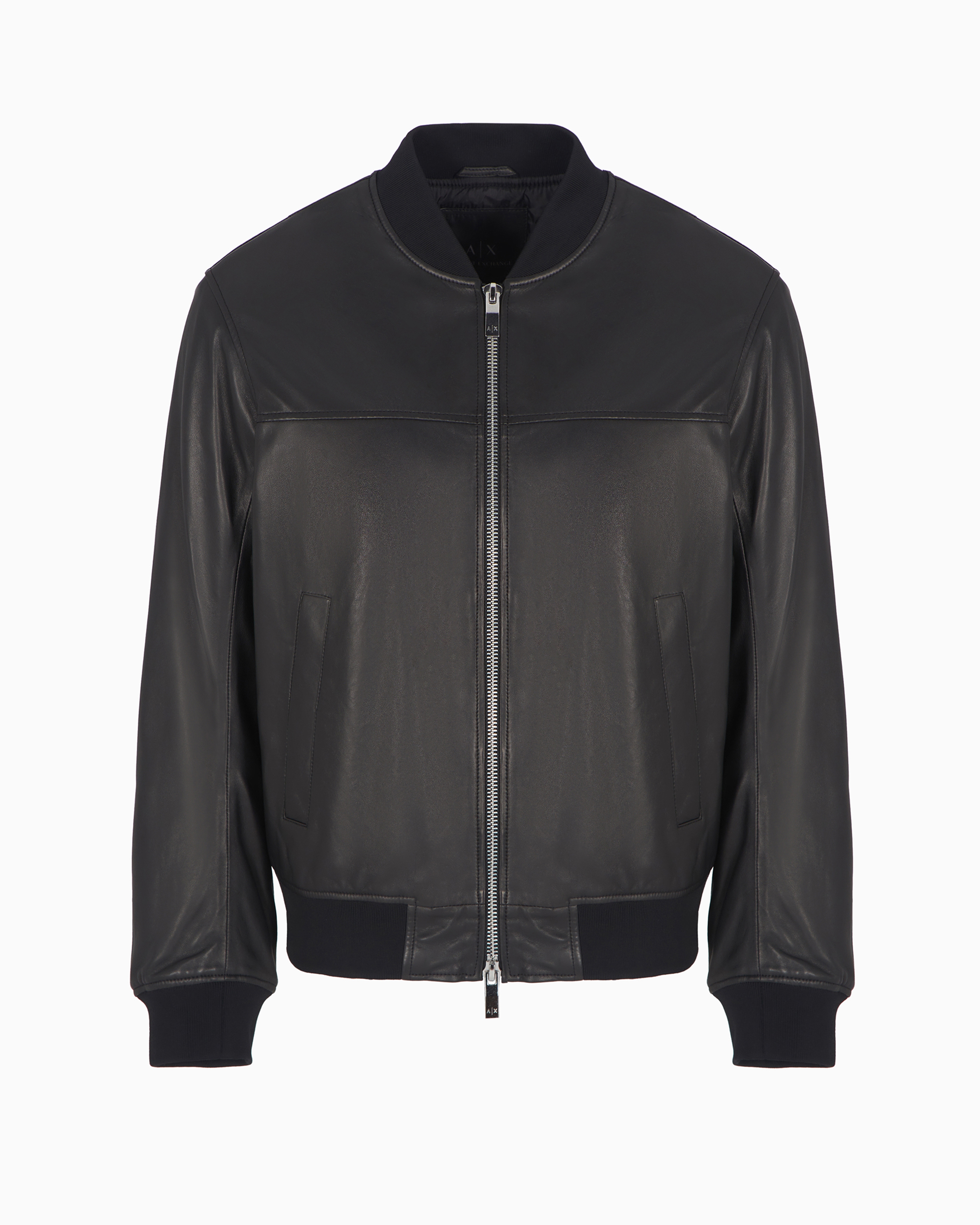 Armani Exchange Official Store Leather Jackets In Black