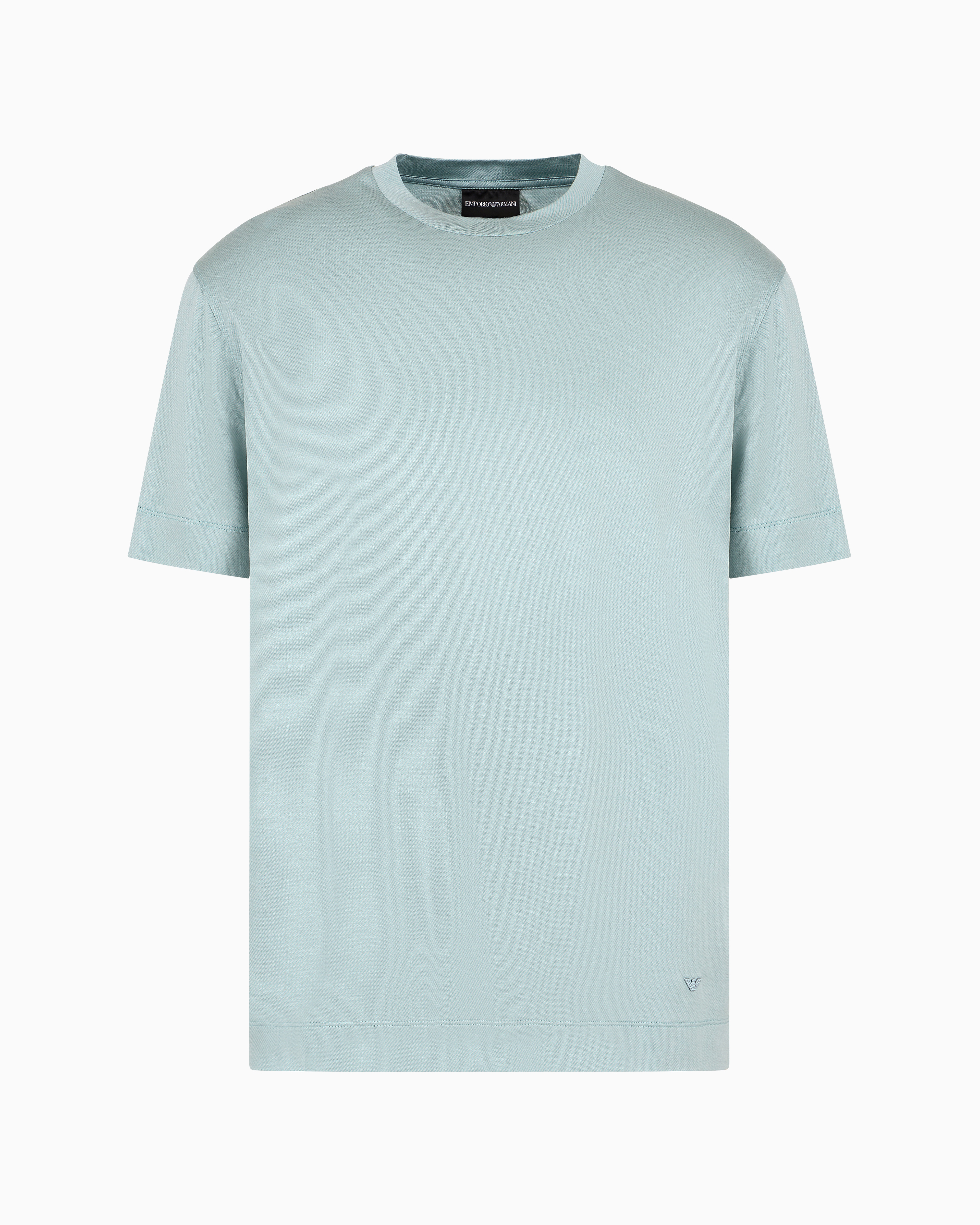 Emporio Armani Official Store Striped T-shirt In Asv Lyocell-blend Jersey In Light Green