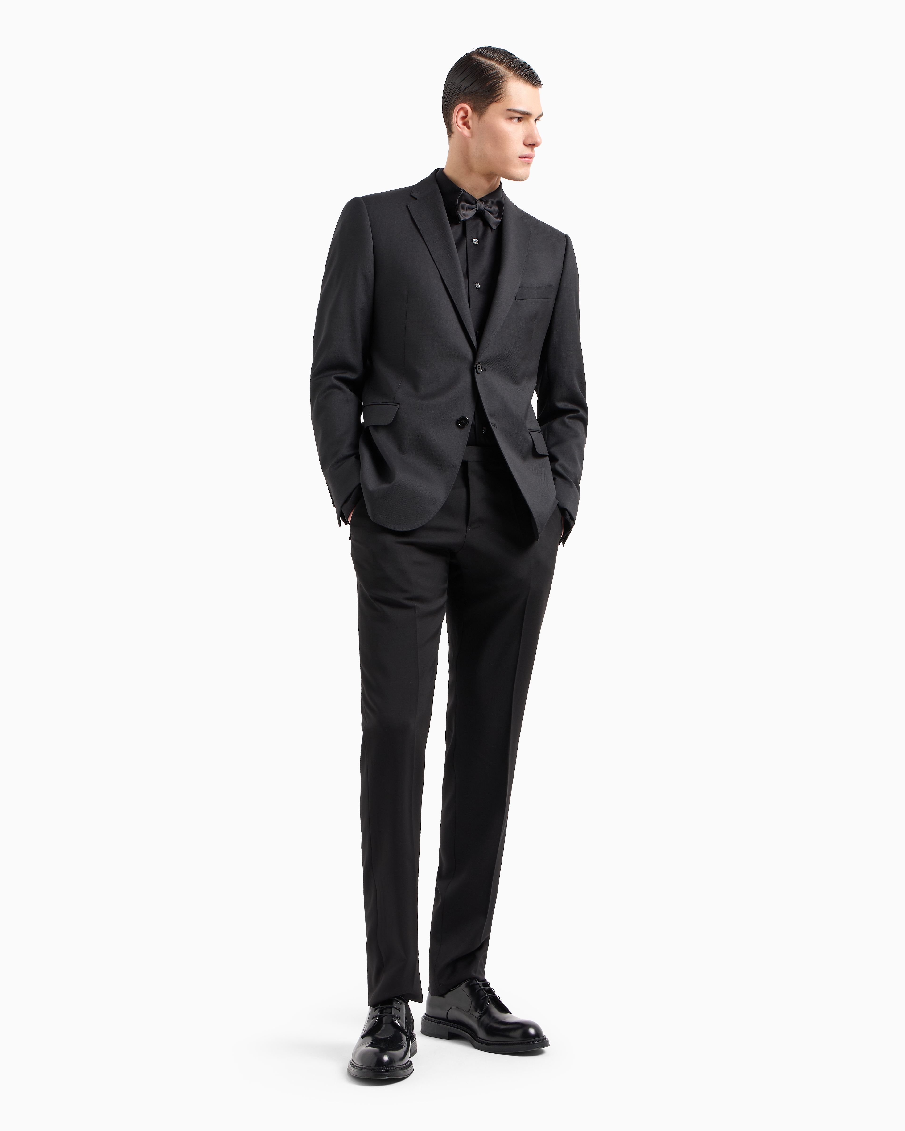 Emporio Armani Official Store Armani Sustainability Values Lyocell-blend Jersey Shirt In Black
