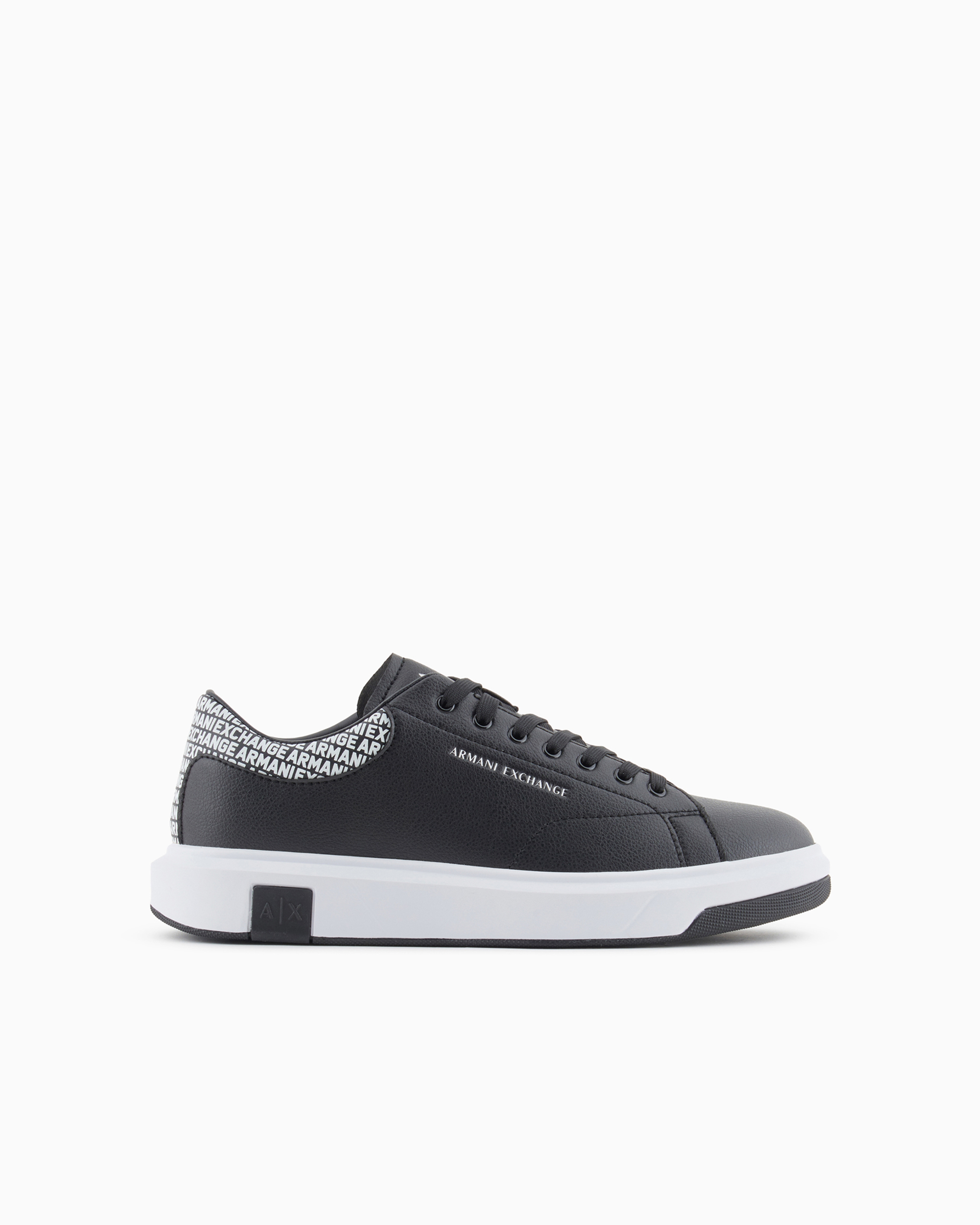 Armani Exchange Logo-debossed Low-top Sneakers In Black