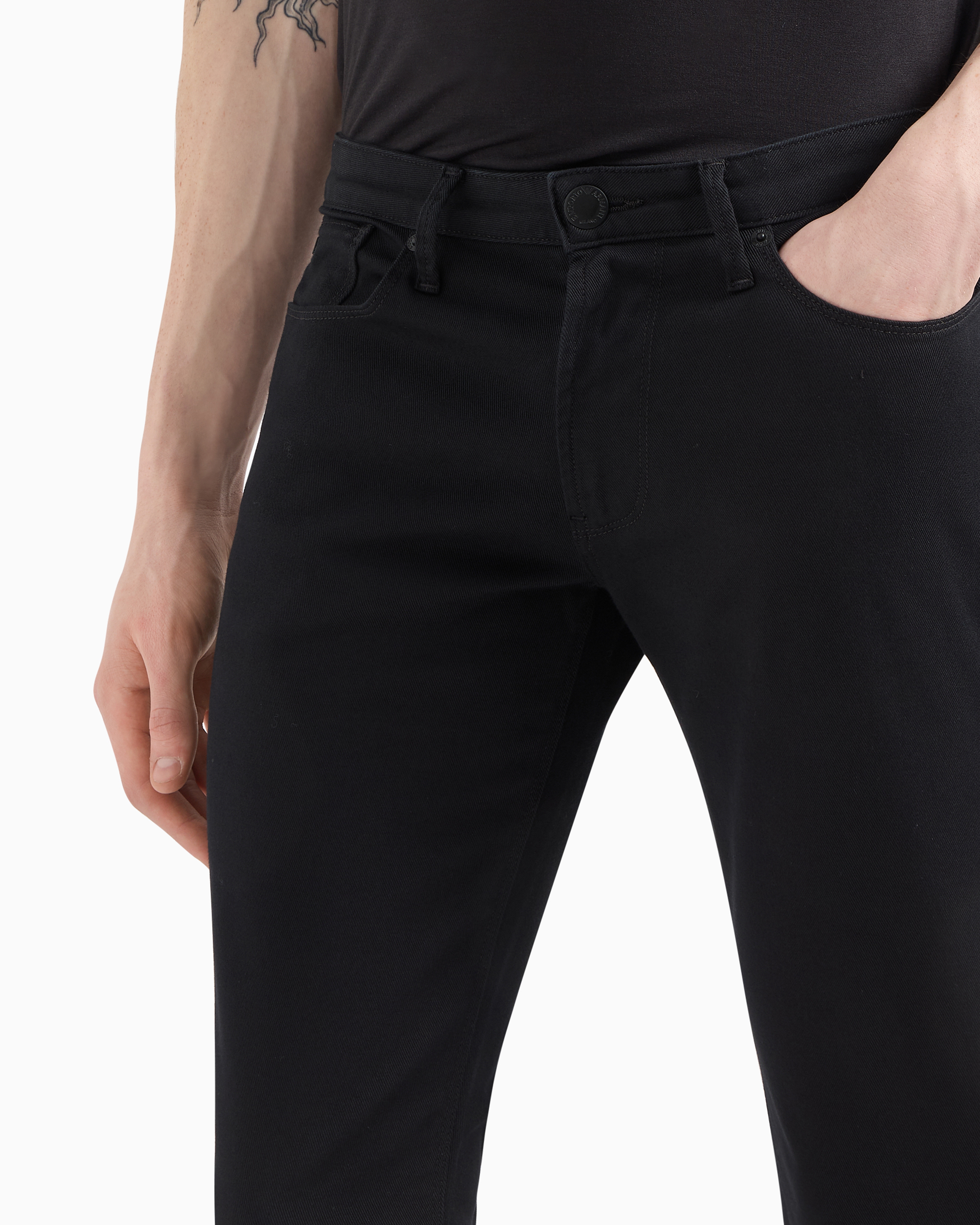 Emporio Armani J06 Slim-fit Stretch Twill Jeans In Black