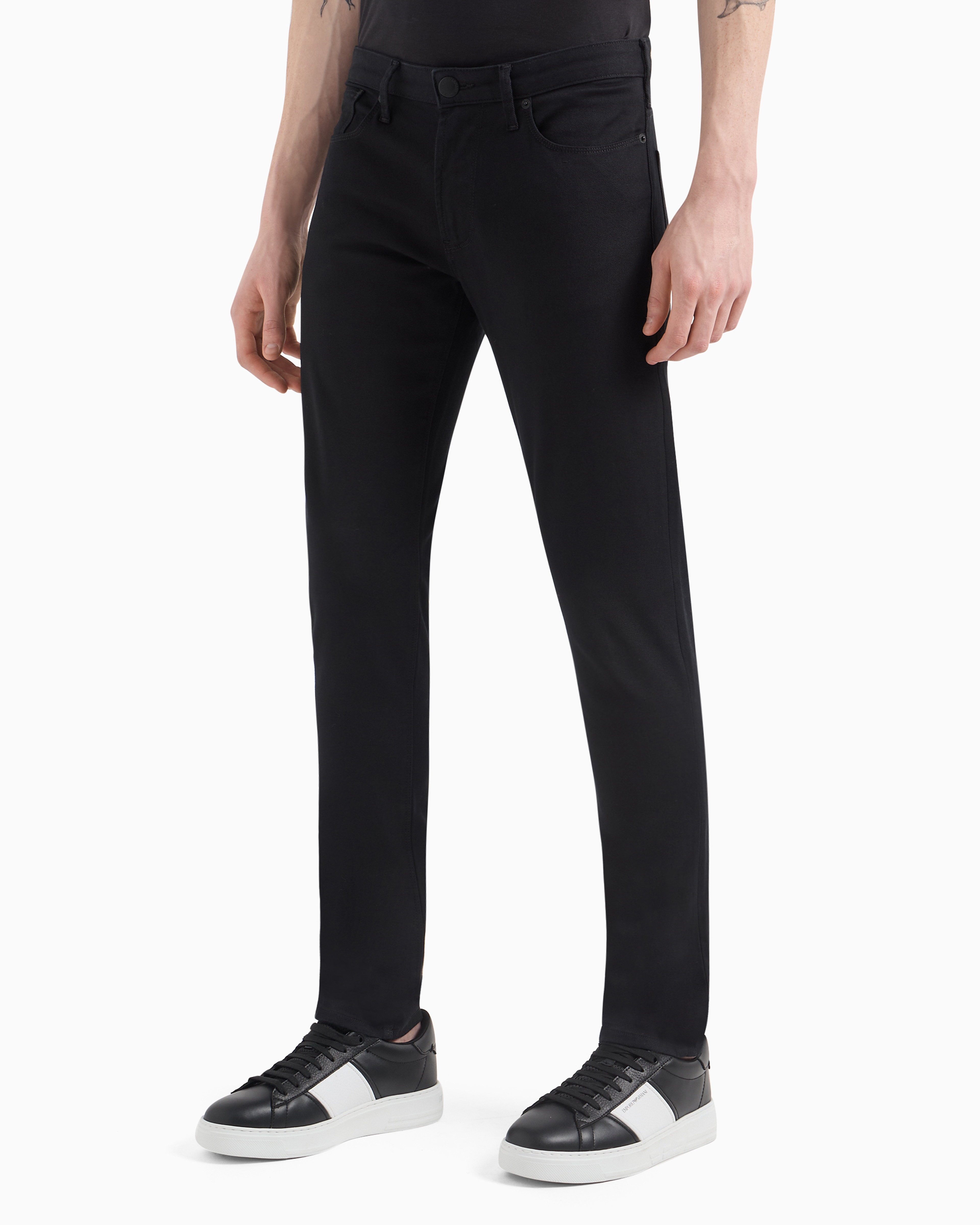Emporio Armani J06 Slim-fit Stretch Twill Jeans In Black