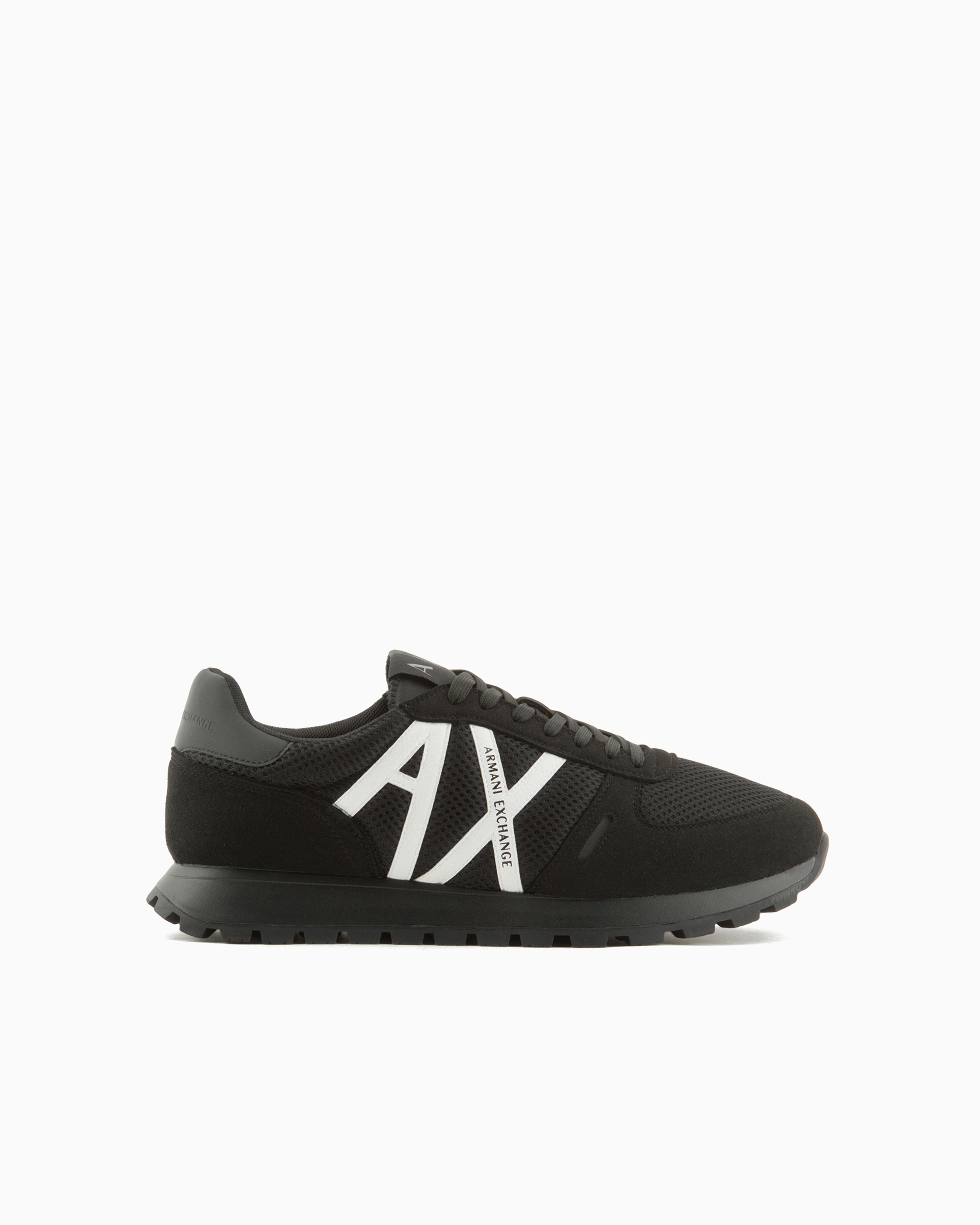 Armani Exchange Official Store Sneakers With Mesh And Eco-suede Inserts In Multi