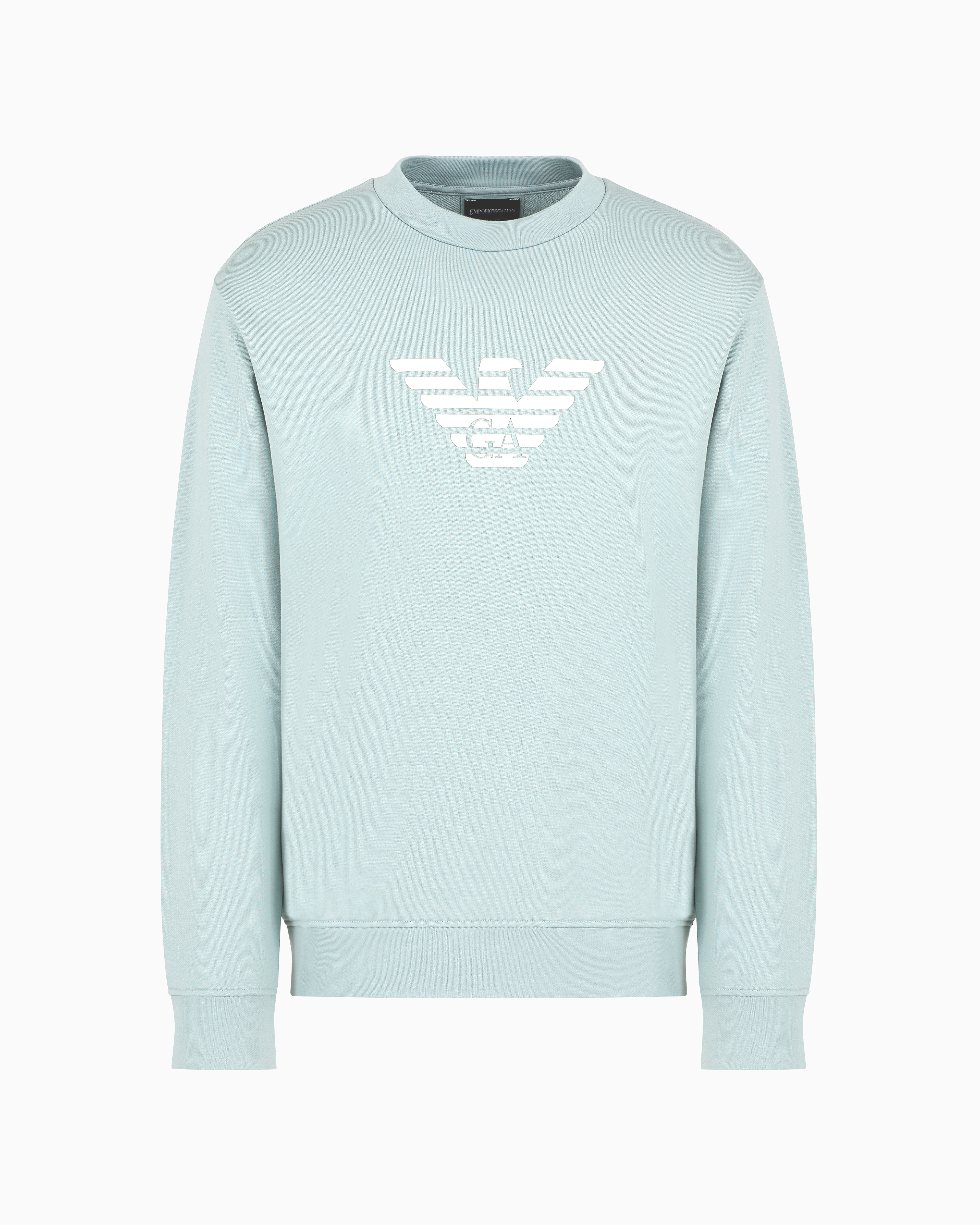 Emporio Armani Official Store Modal-blend Sweatshirt With Logo Print In Light Gray