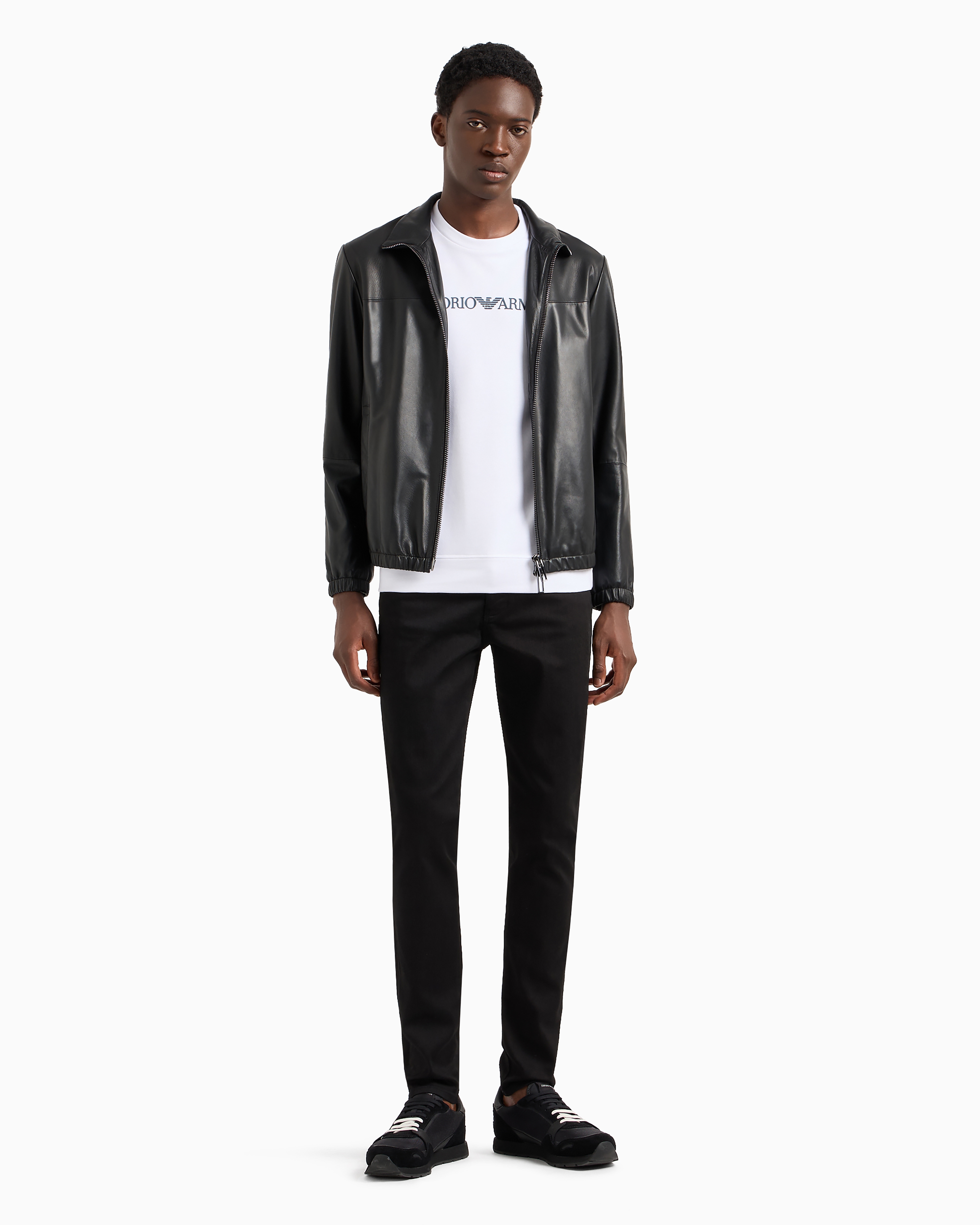 Emporio Armani Logo Print Long-sleeved Sweatshirt In White