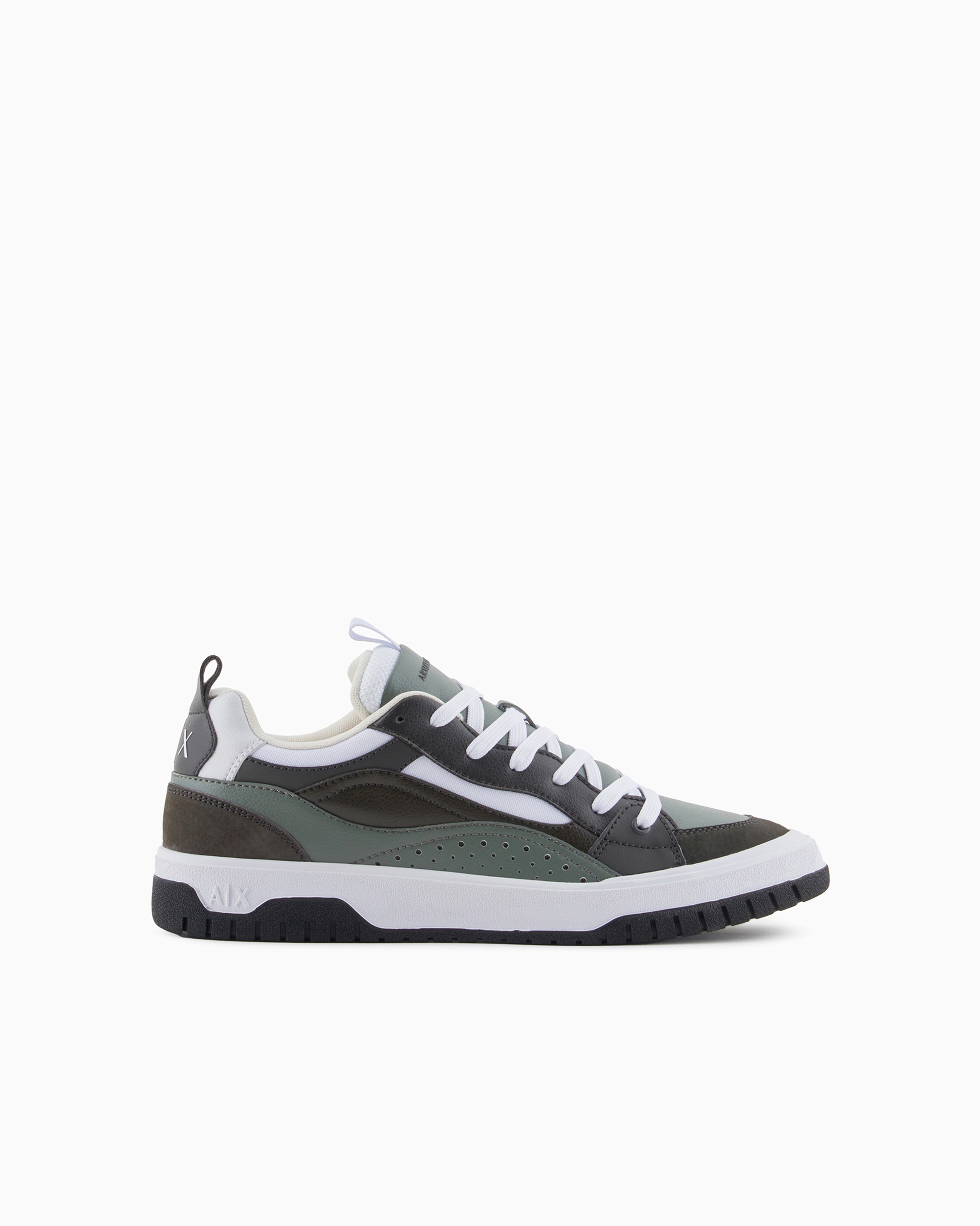 Armani Exchange Official Store Sneakers With Contrasting Suede Inserts In Pattern