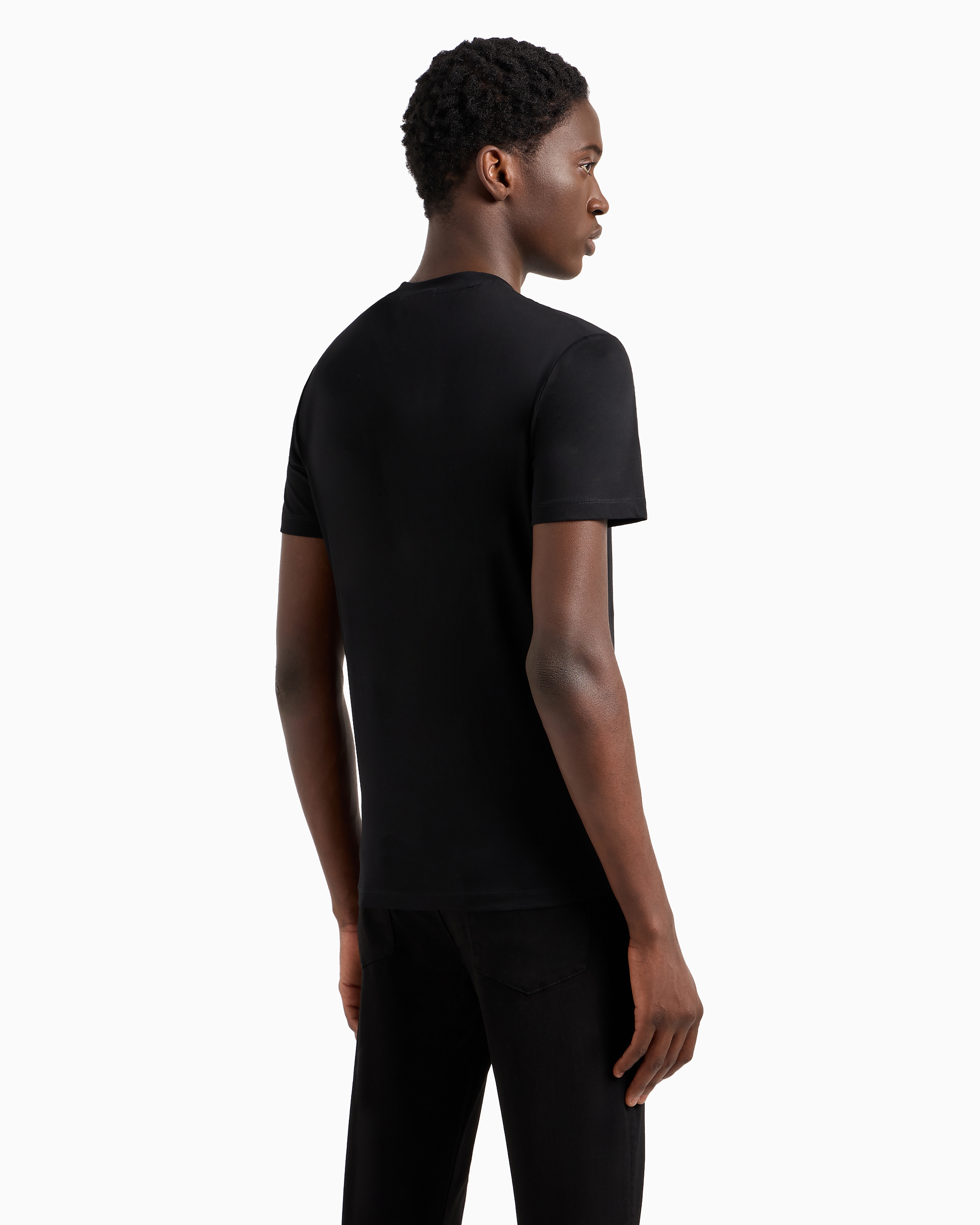 Emporio Armani T-shirt With Round Neck And Short Sleeves In Black