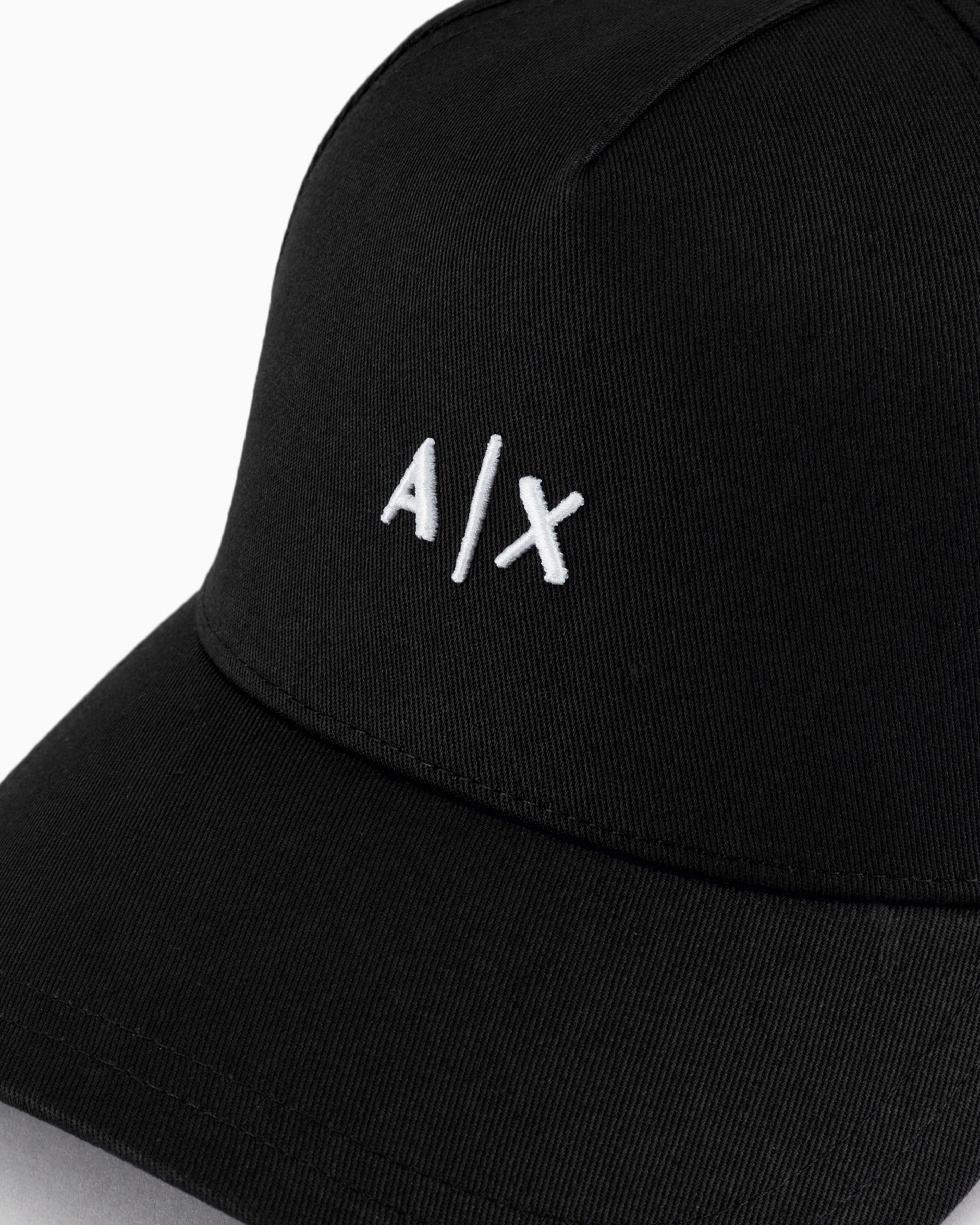 Shop Armani Exchange Visor Cap With Logo In Two-tone