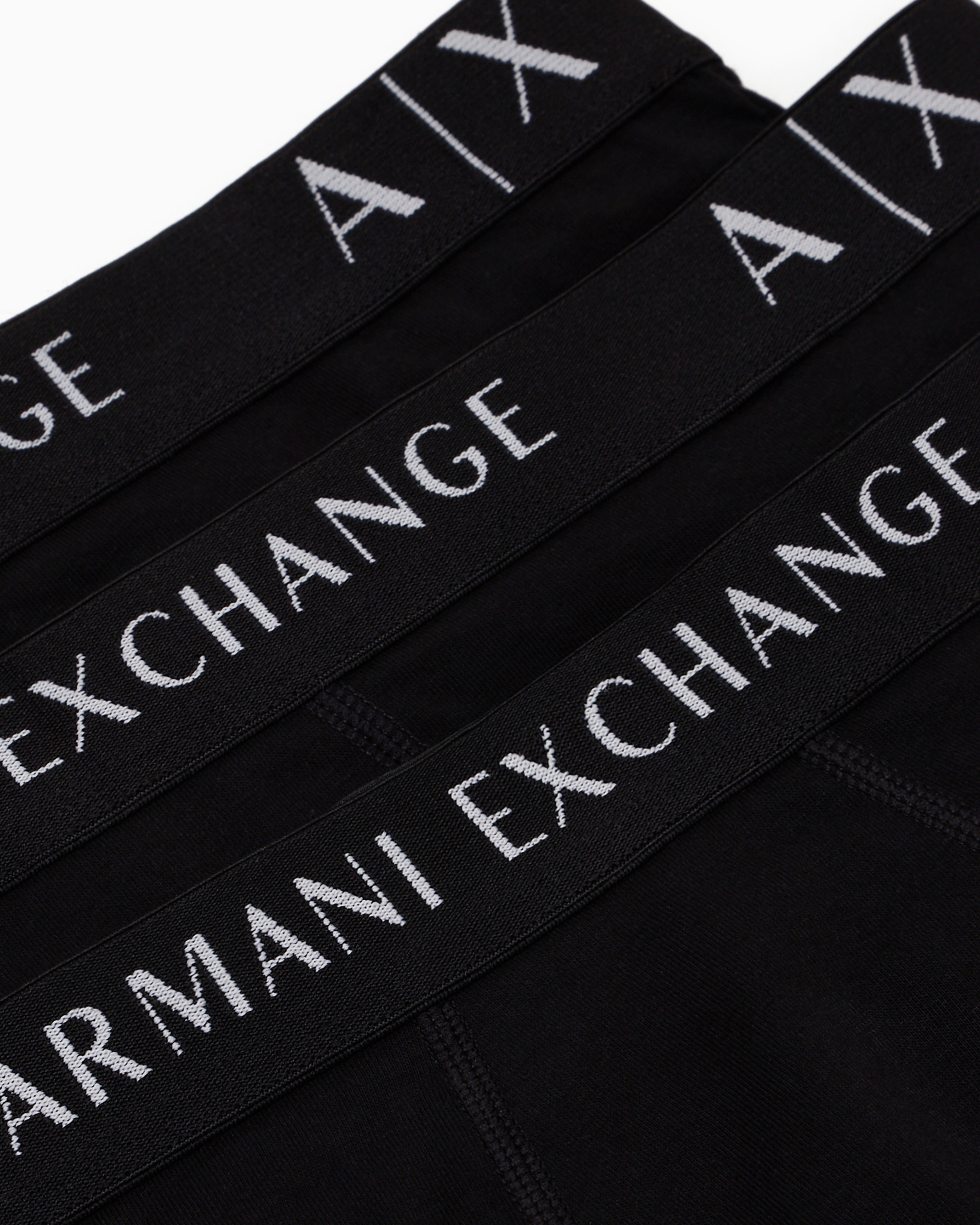 Shop Armani Exchange Stretch Fabric Boxer Shorts In Black