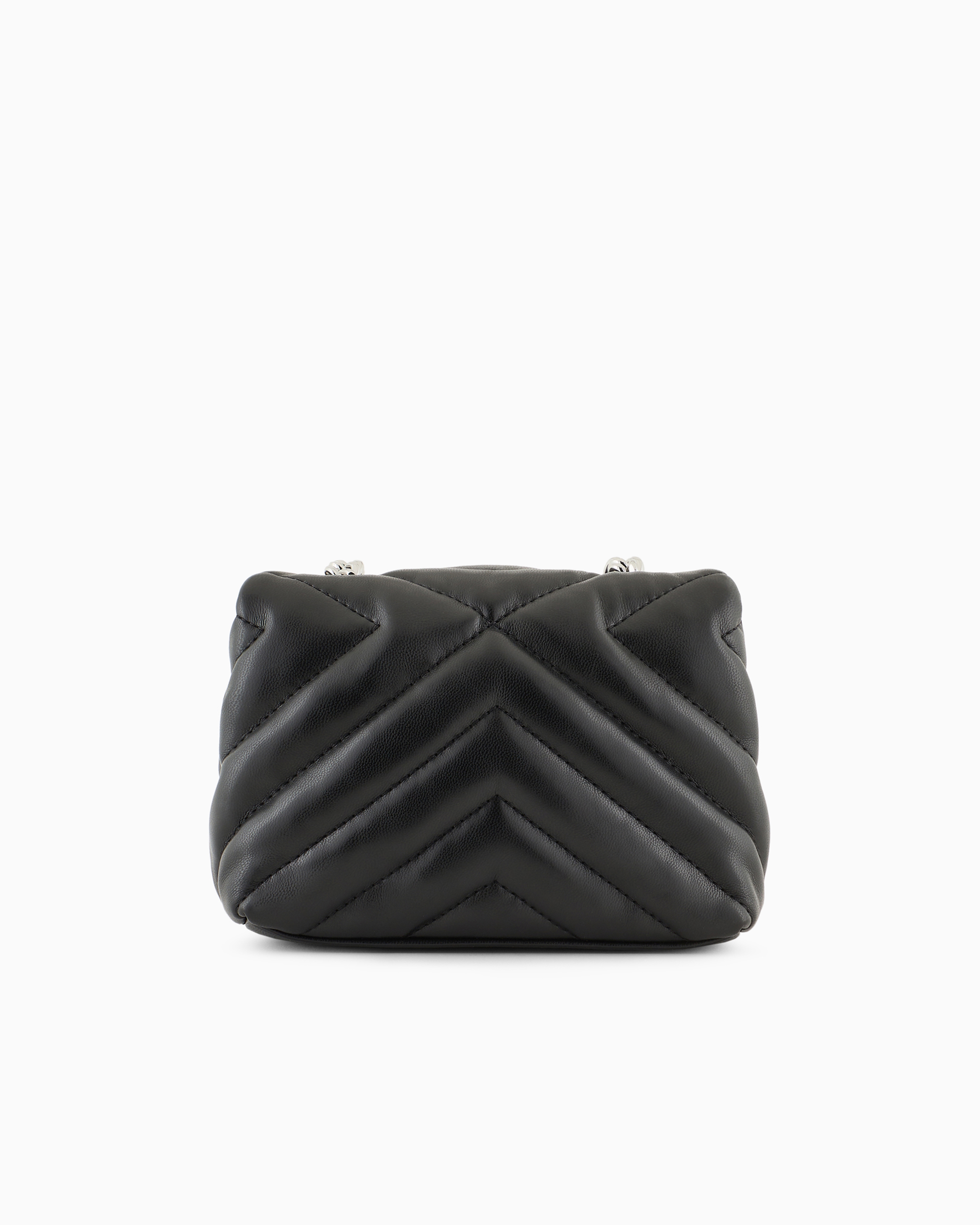 Armani Exchange Small Shoulder Bag With Quilted Workmanship In Black