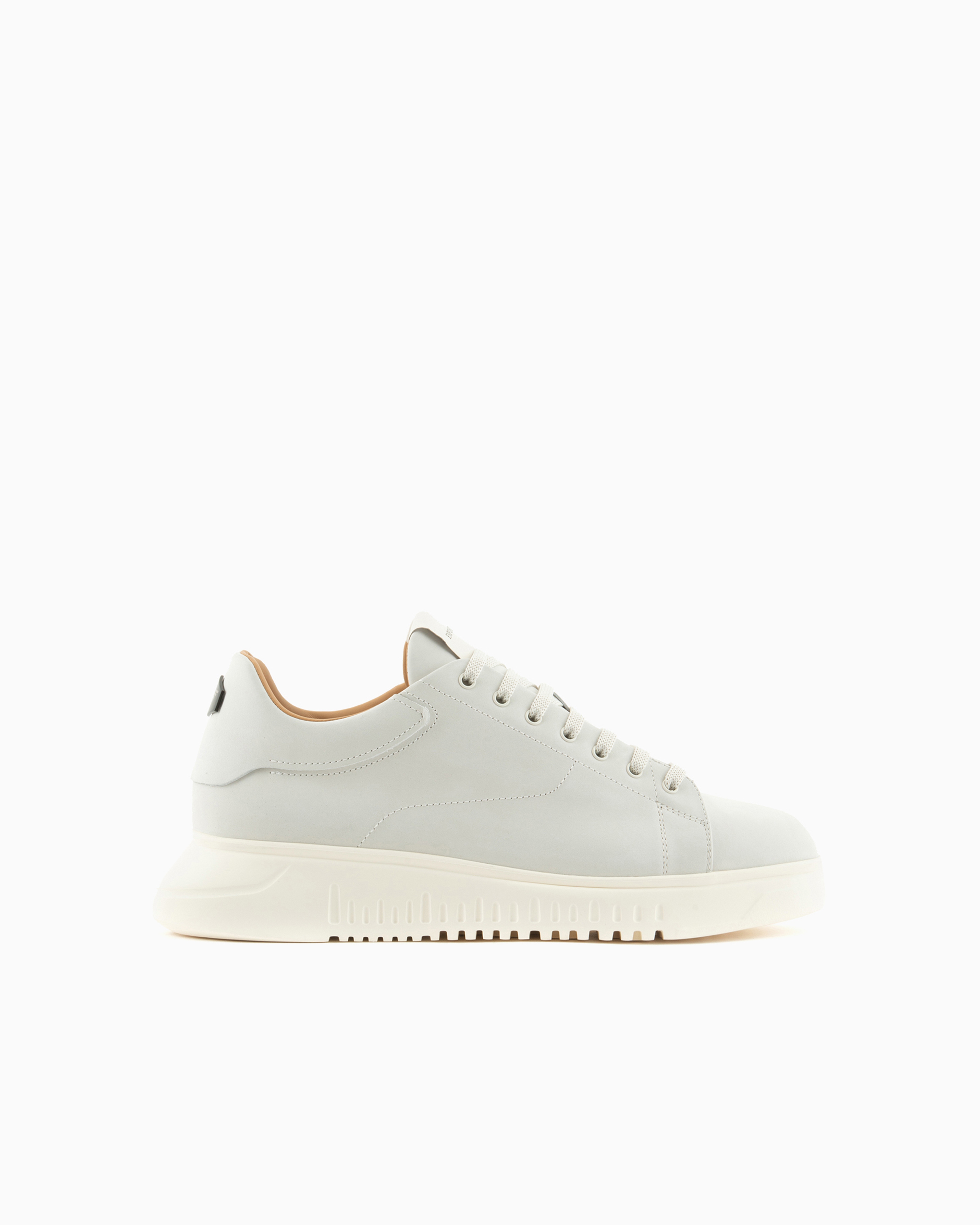 Emporio Armani Nubuck Sneakers With Oversized Soles In White