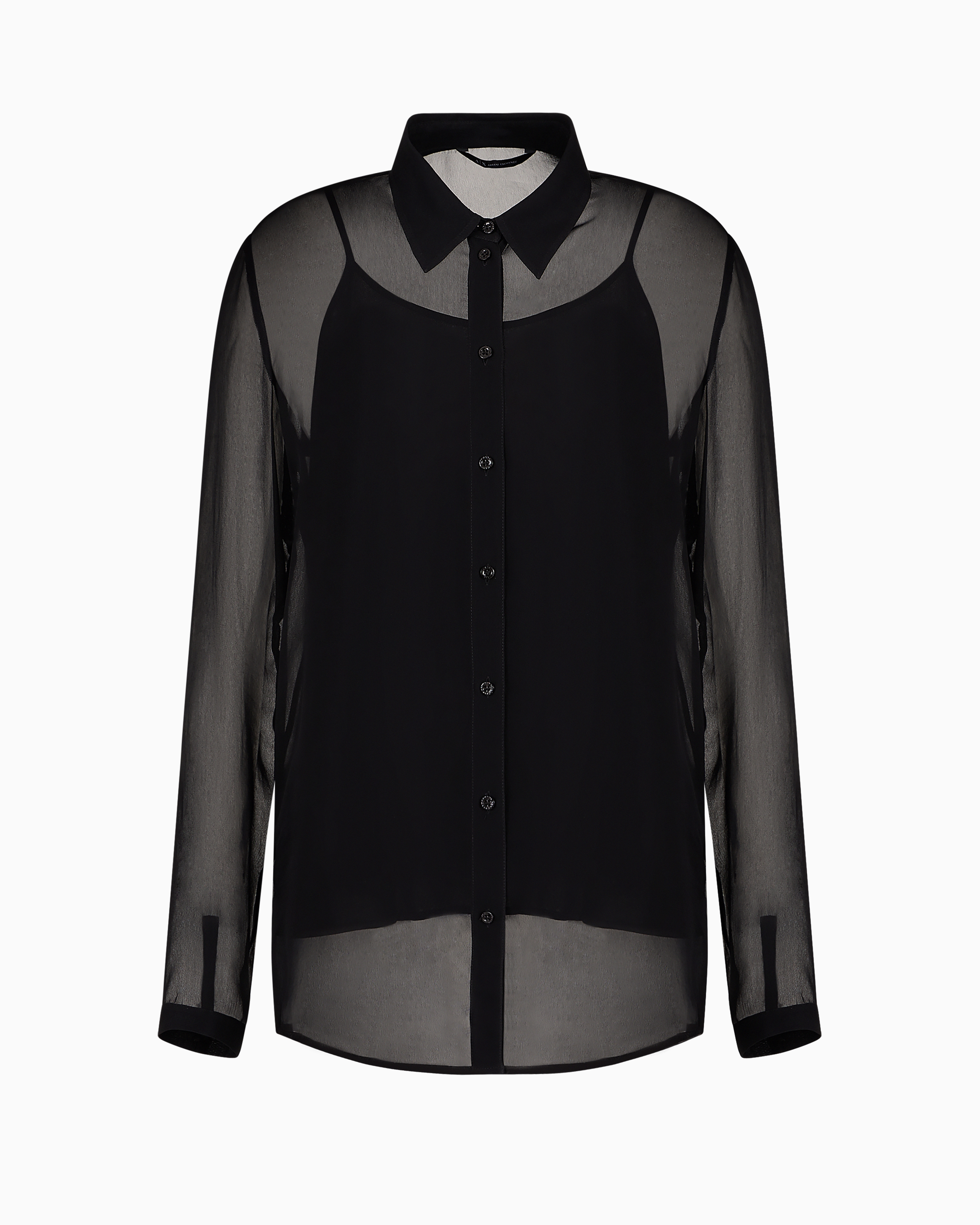 Armani Exchange Official Store Chemise En Mousseline Asv In Noir