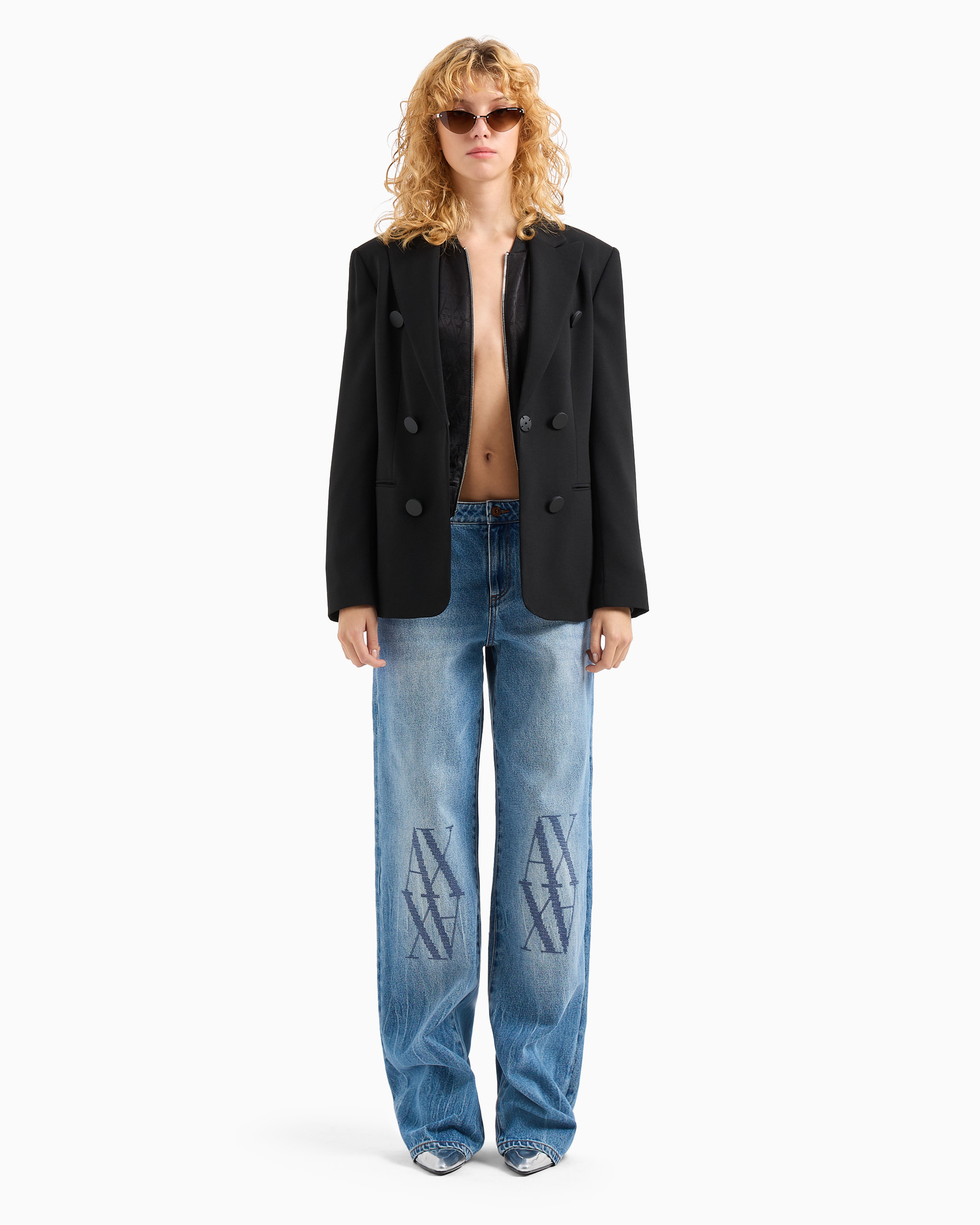 Single breasted satin jacket