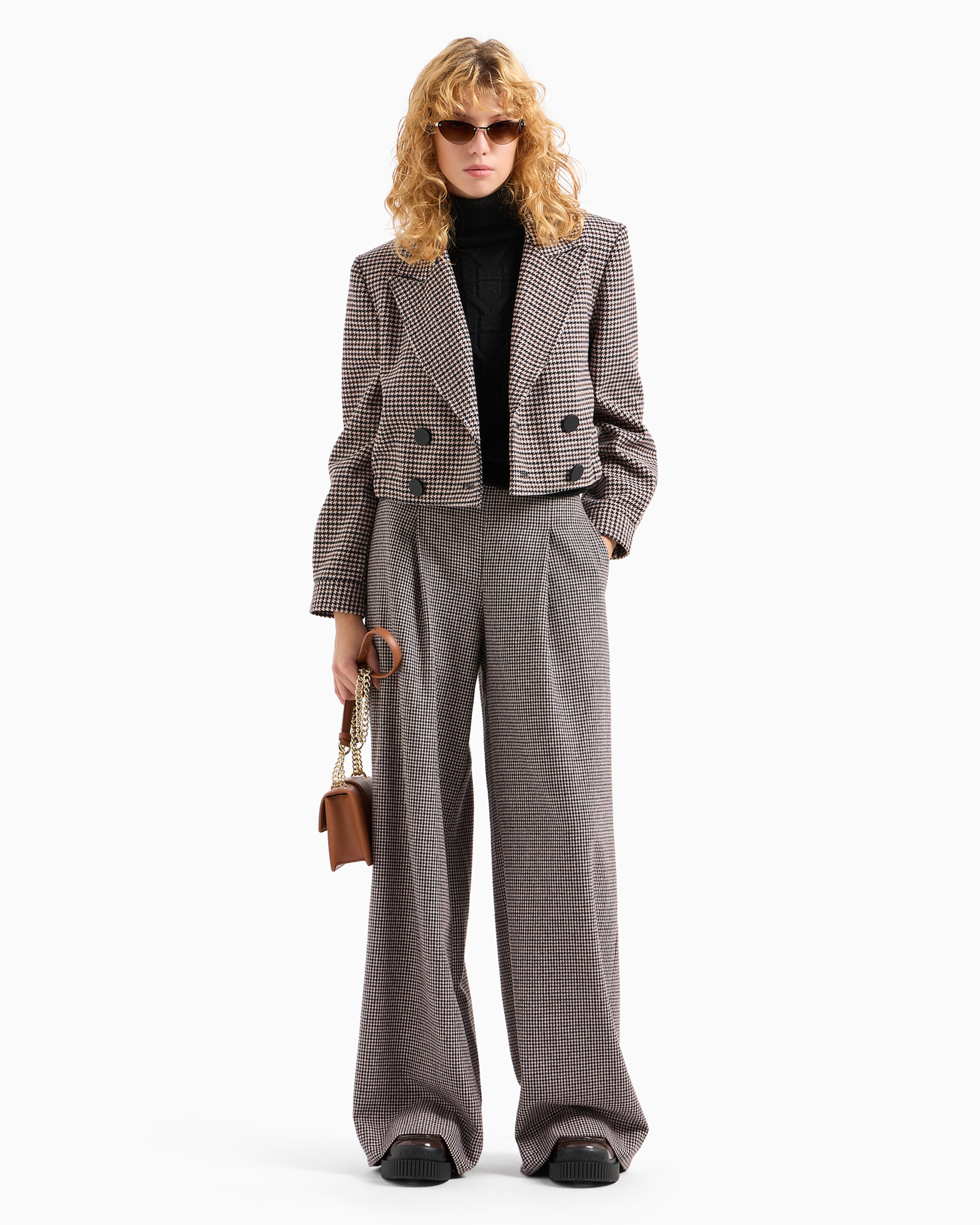 Wool Blend Tricot Knit Turtleneck Vest