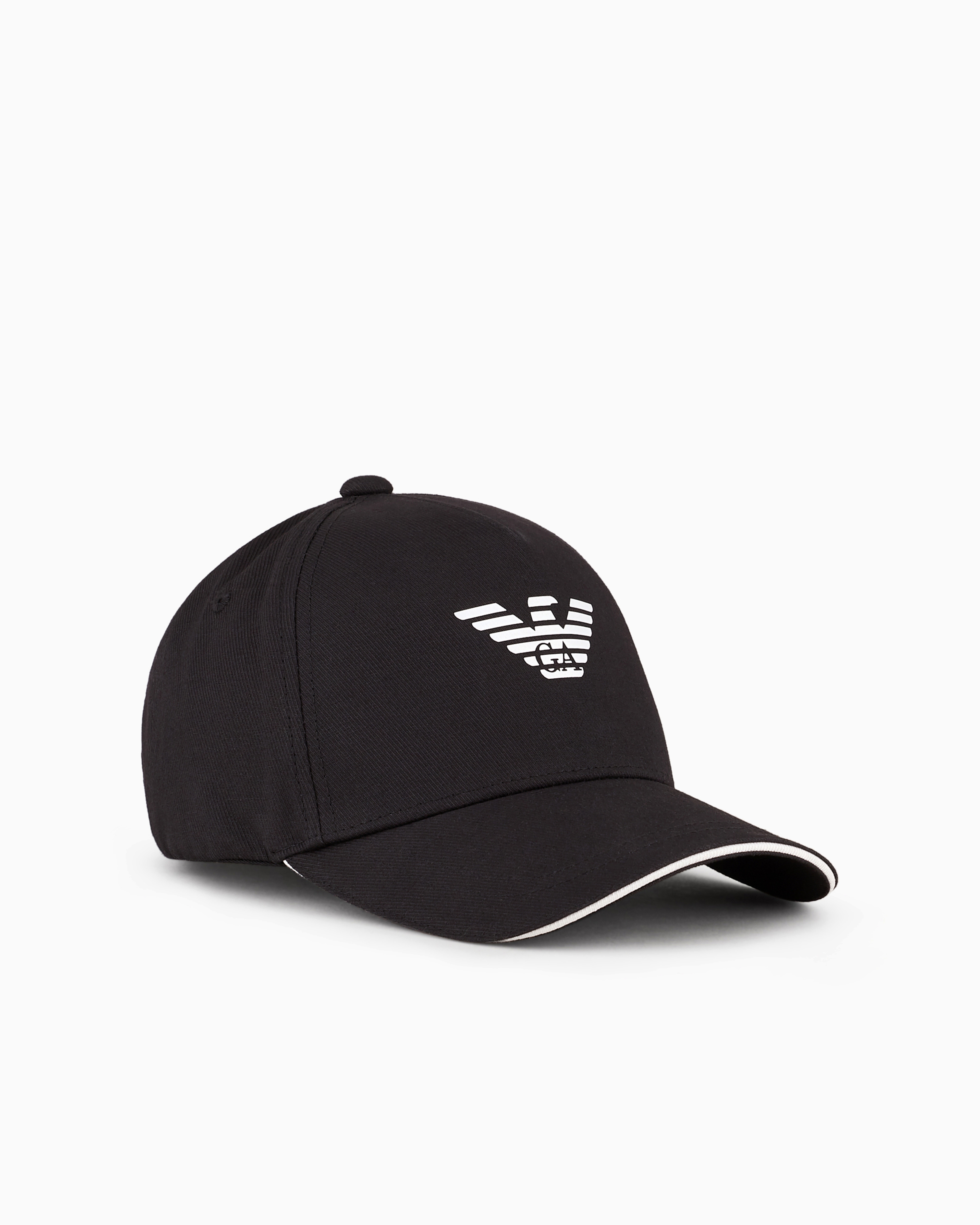 Emporio Armani Official Store Eagle-print Baseball Cap In Black