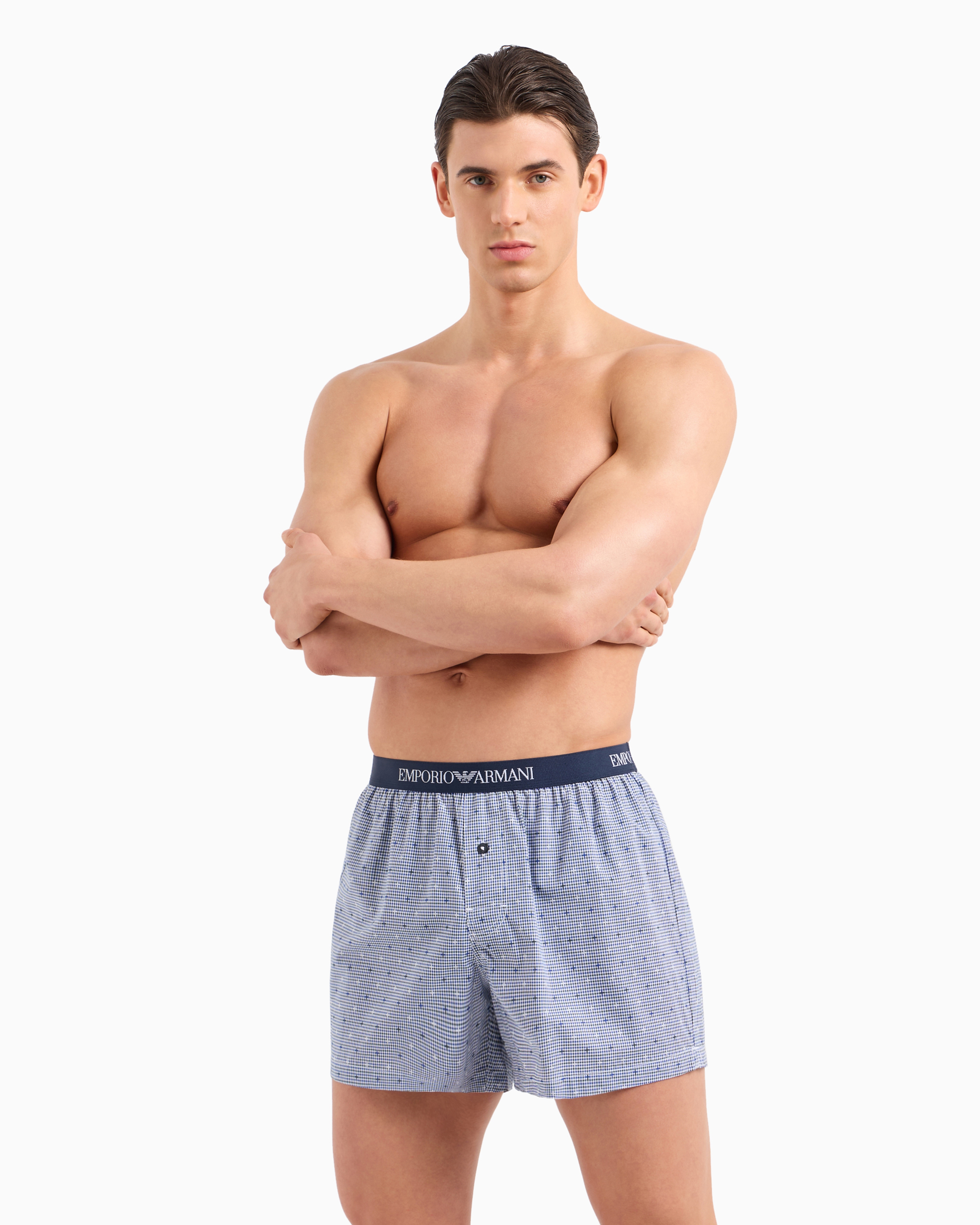 EMPORIO ARMANI BOXERSHORTS AUS JACQUARD-STOFF MIT ALLOVER-MUSTER 