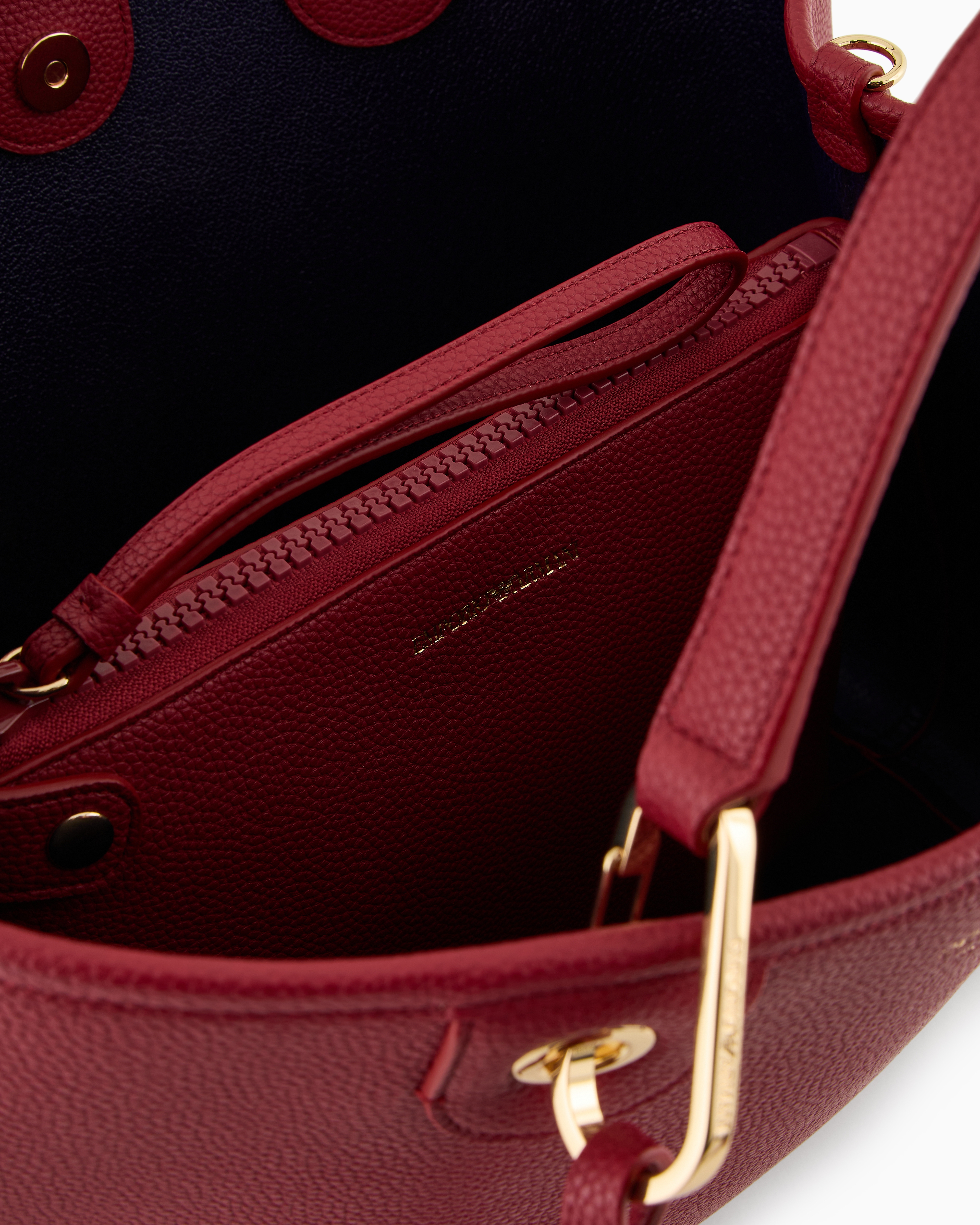 Emporio Armani Medium Myea Shopper Bag With Deer Print In Burgundy