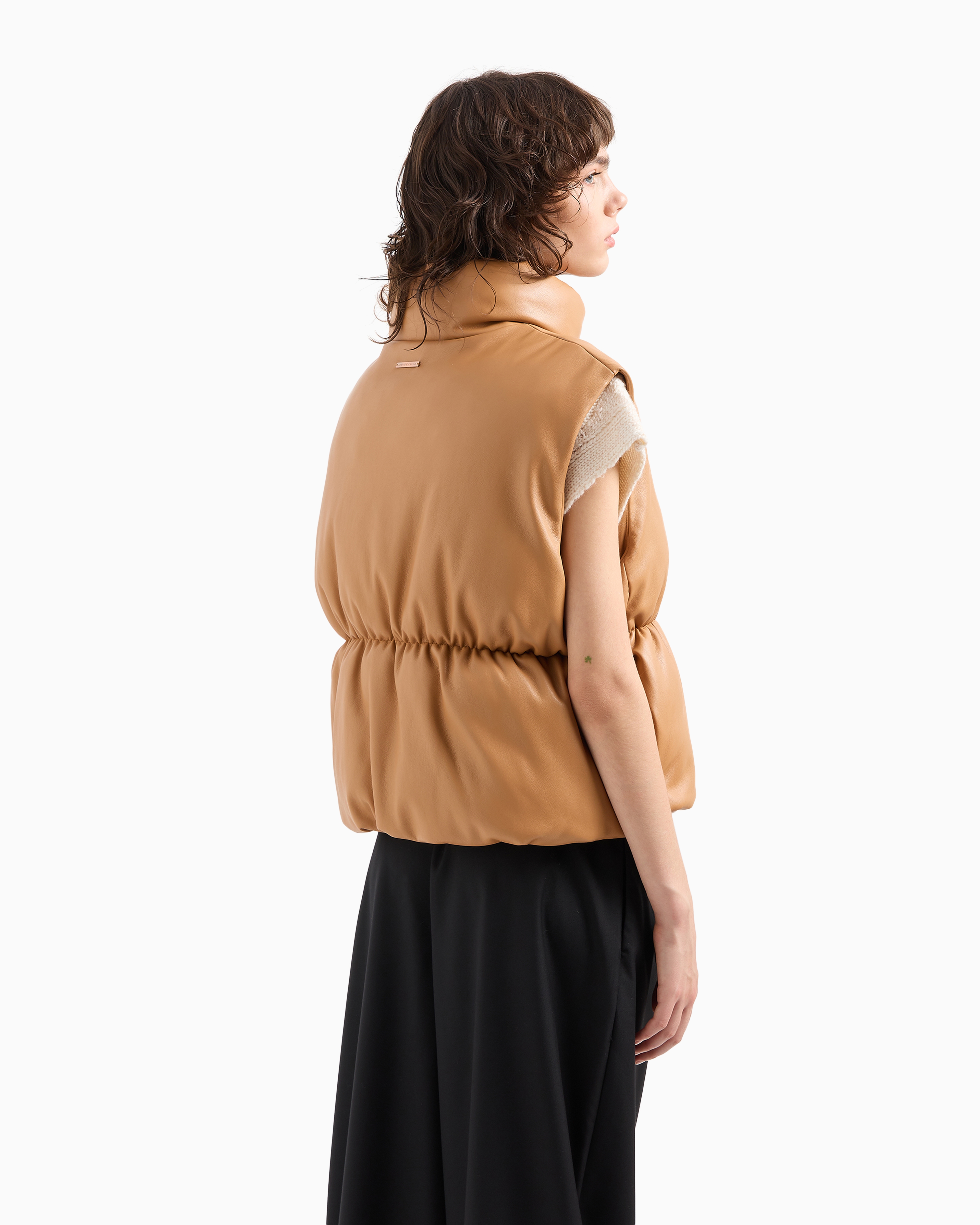 Shop Armani Exchange Asv Padded Vest In Camel