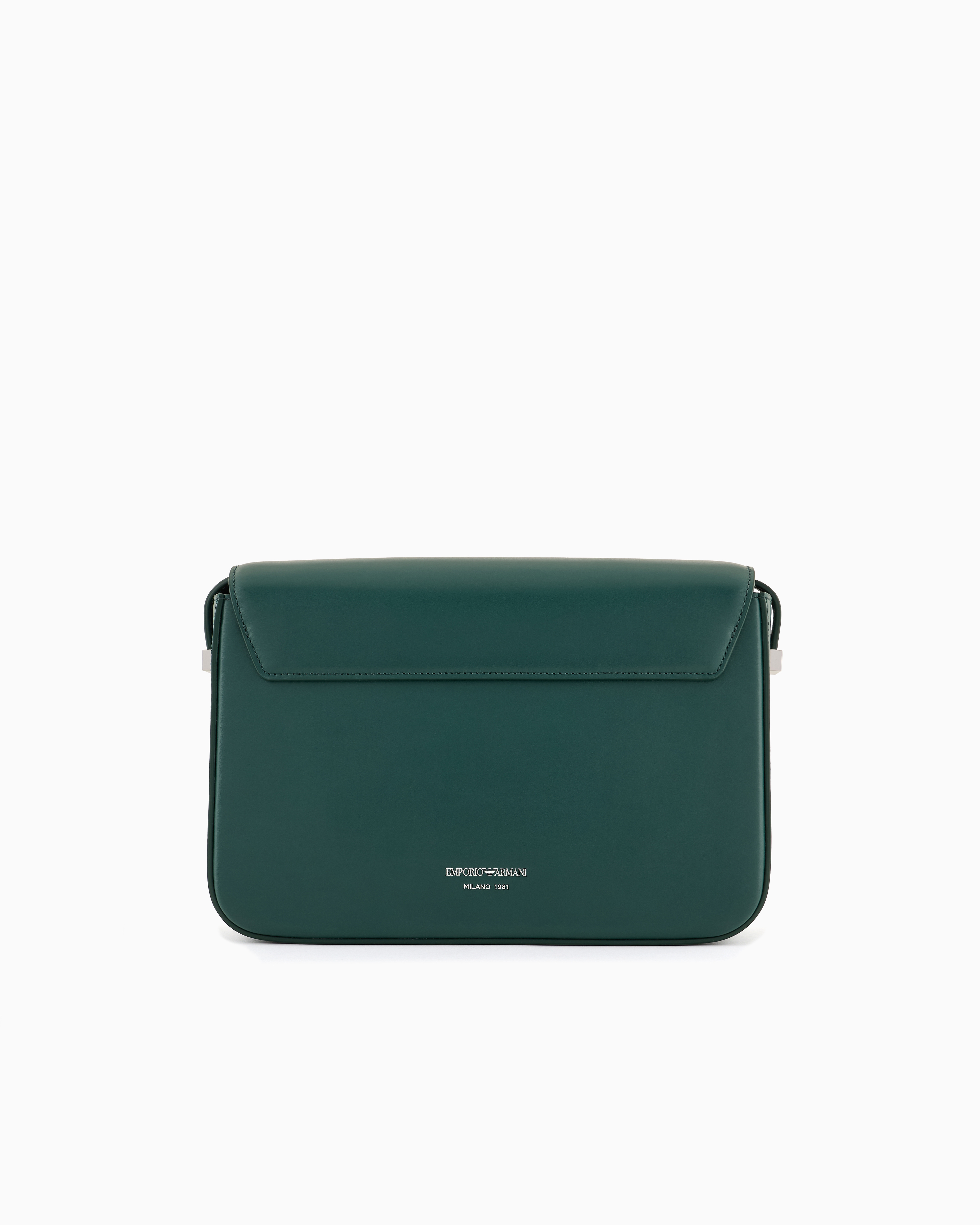 Smooth leather shoulder bag with metal eagle logo | Emporio