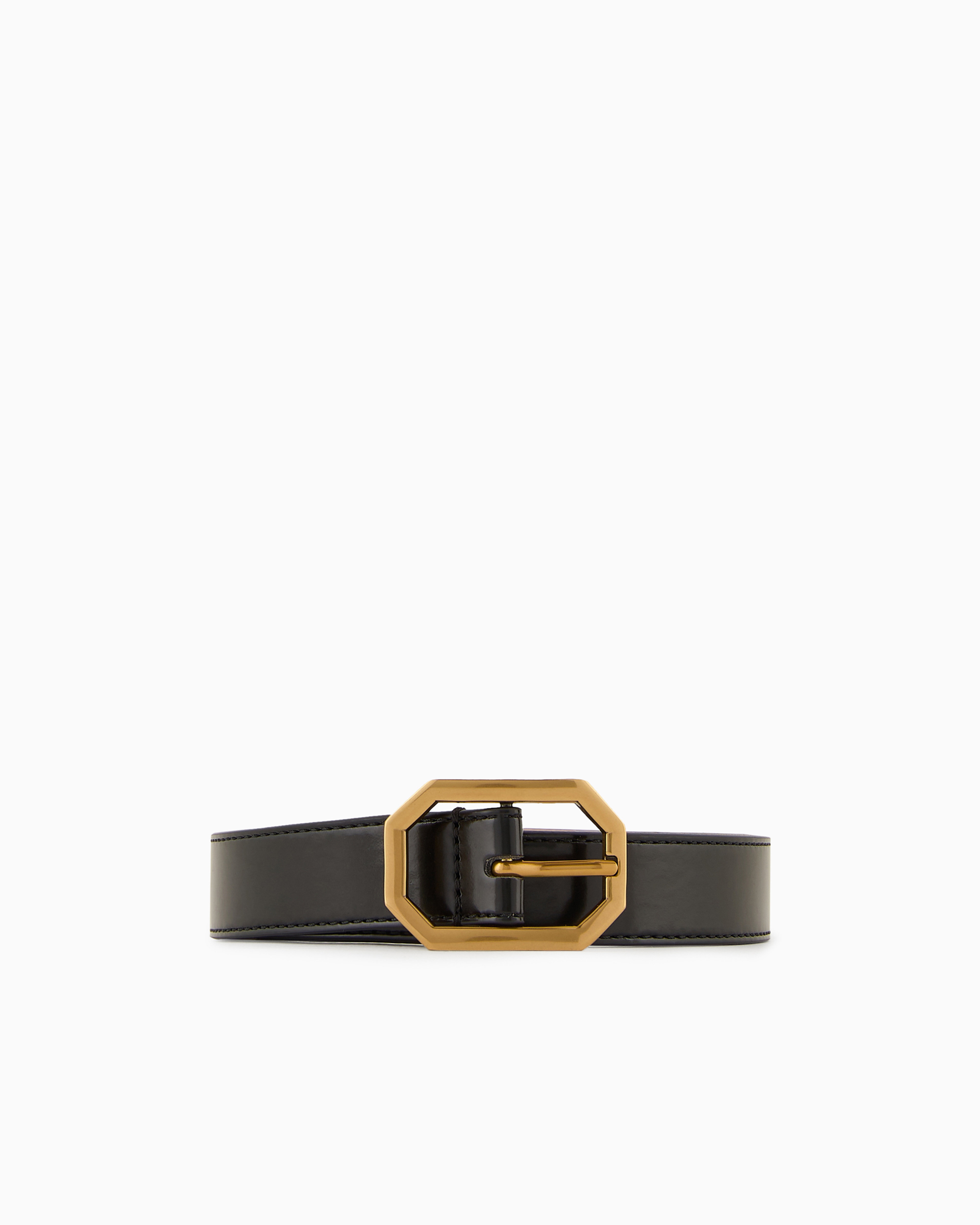 Emporio Armani Official Store Brushed Finish Belt In Black