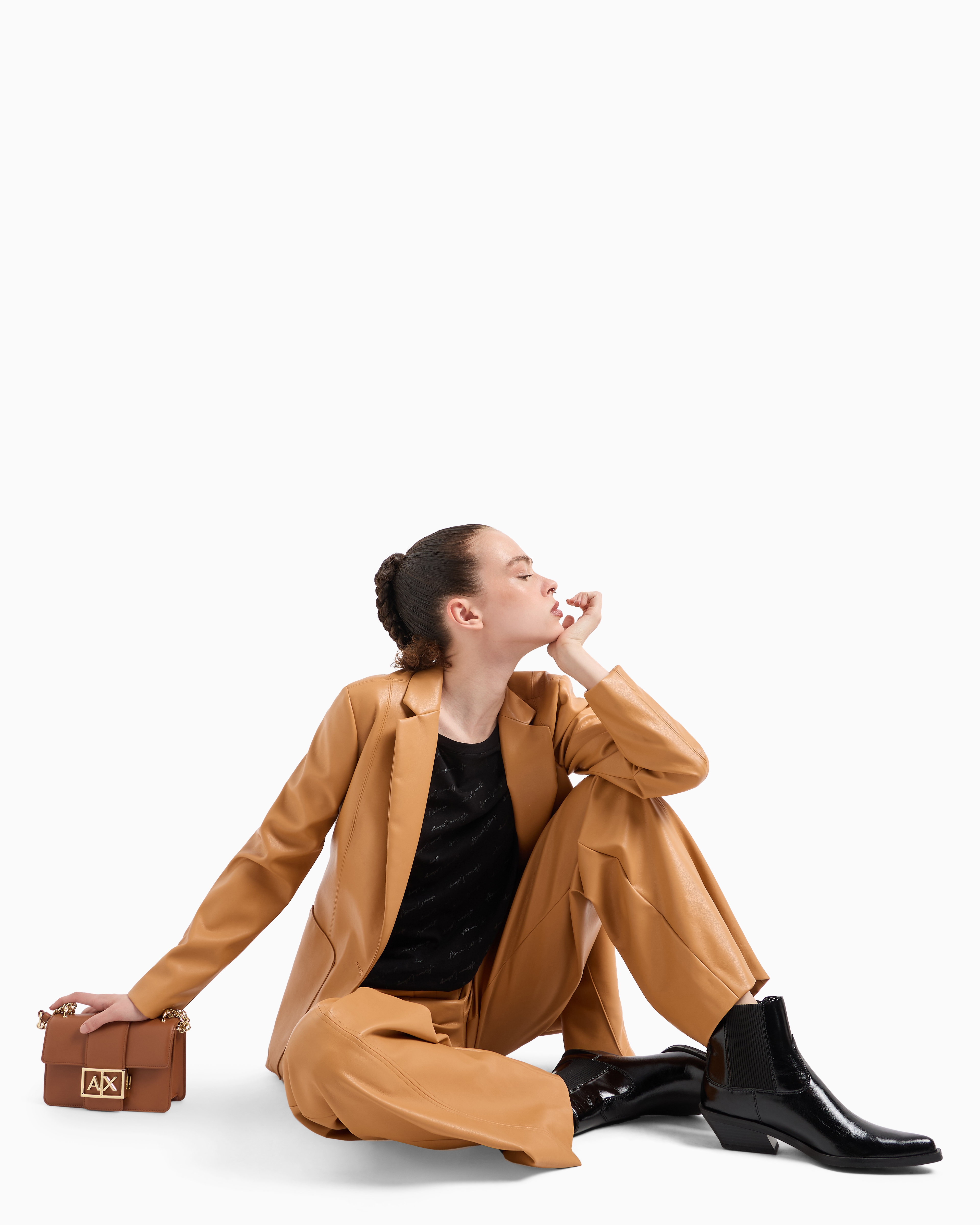 ARMANI EXCHANGE REGULAR FIT JERSEY T-SHIRT WITH ALLOVER ASV LOGO