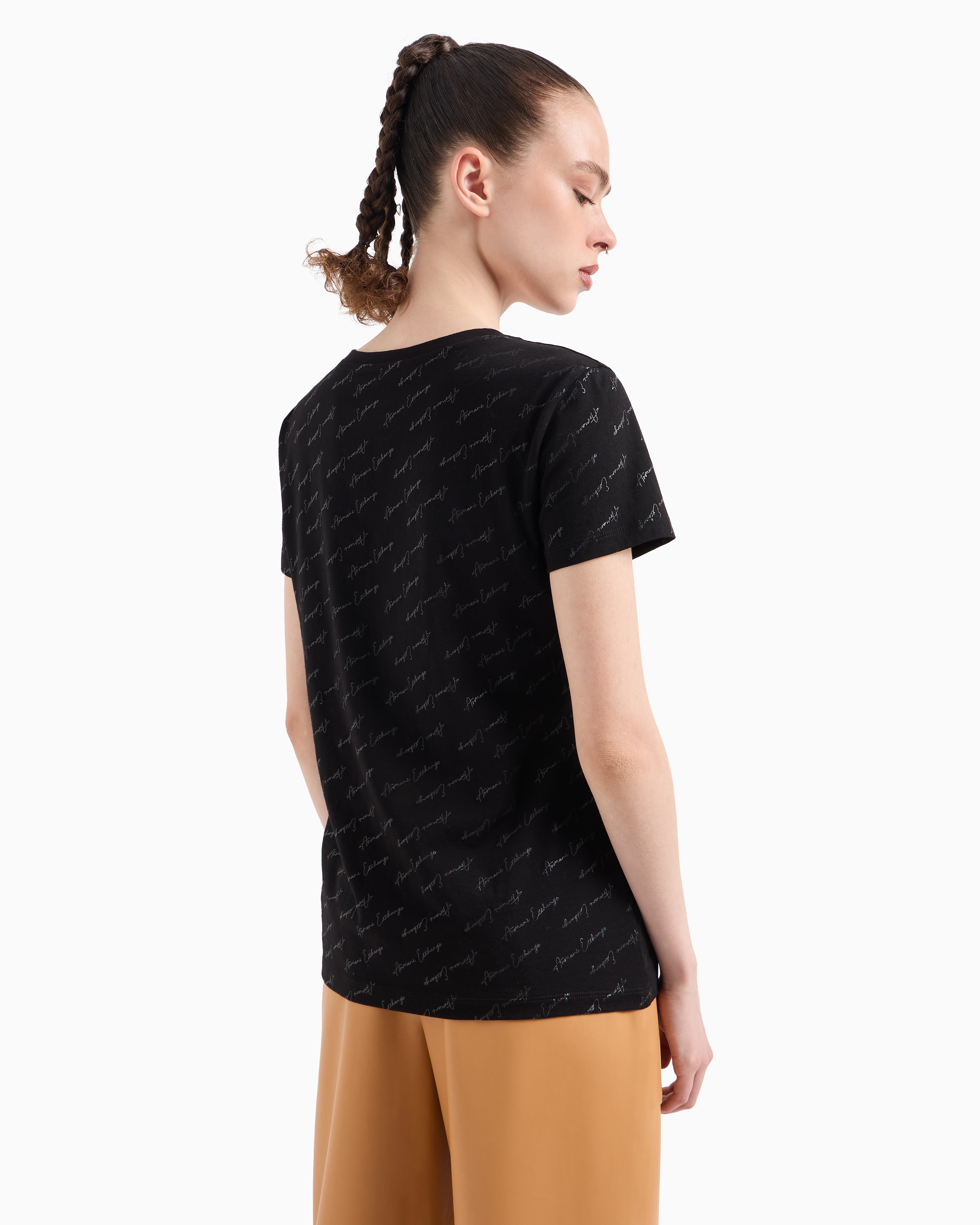 ARMANI EXCHANGE REGULAR FIT JERSEY T-SHIRT WITH ALLOVER ASV LOGO