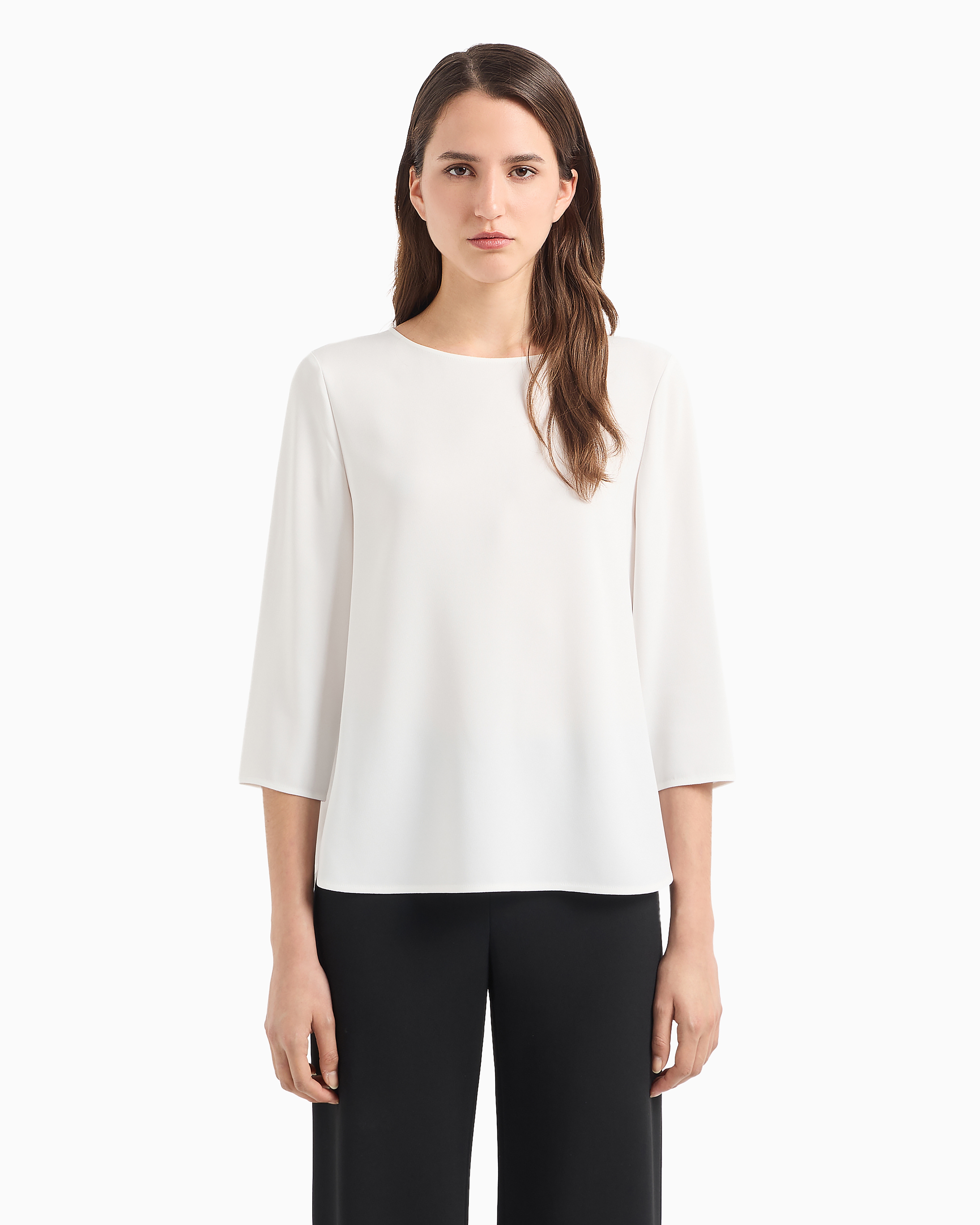 Emporio Armani Crewneck Blouse In White