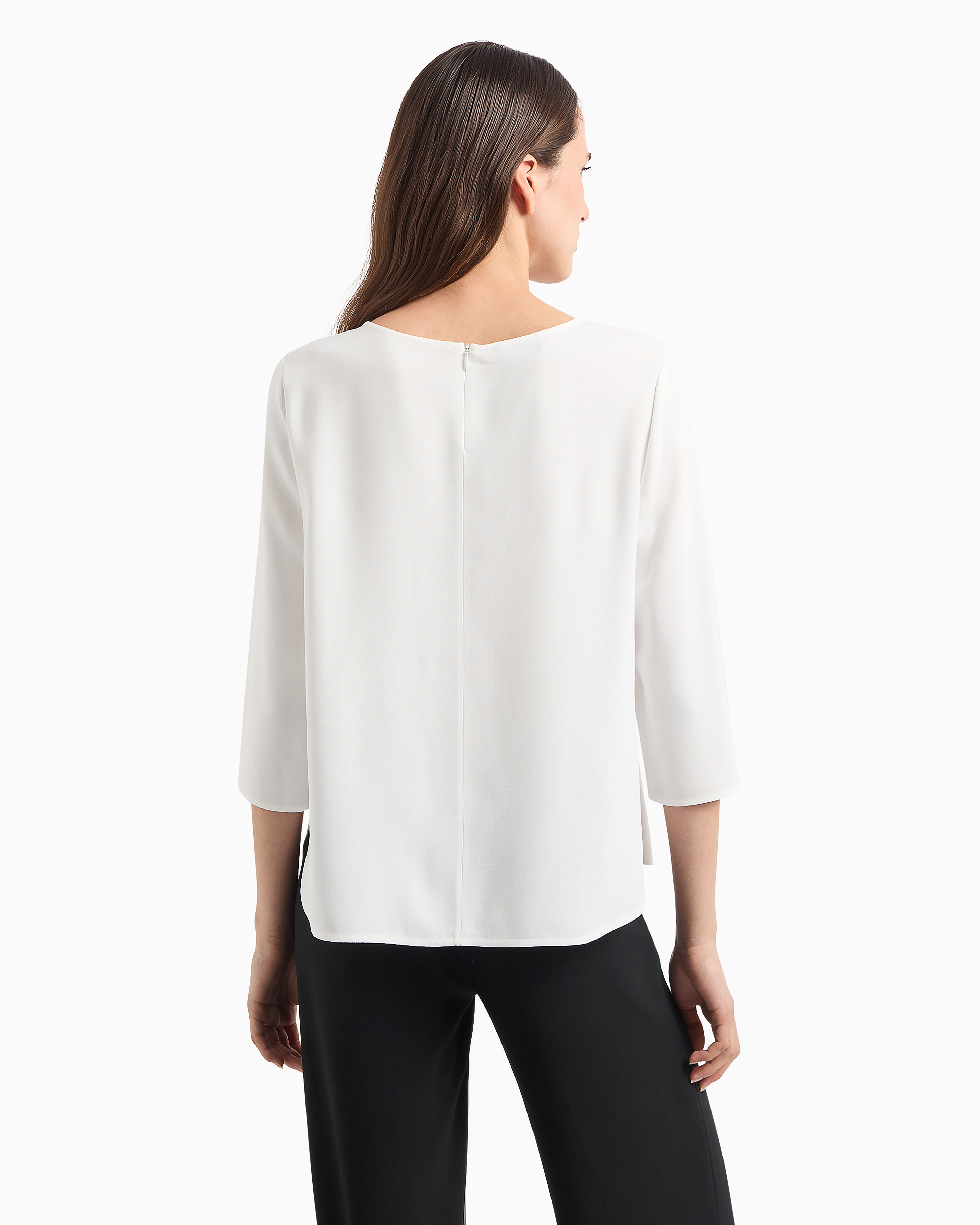 Emporio Armani Crewneck Blouse In White