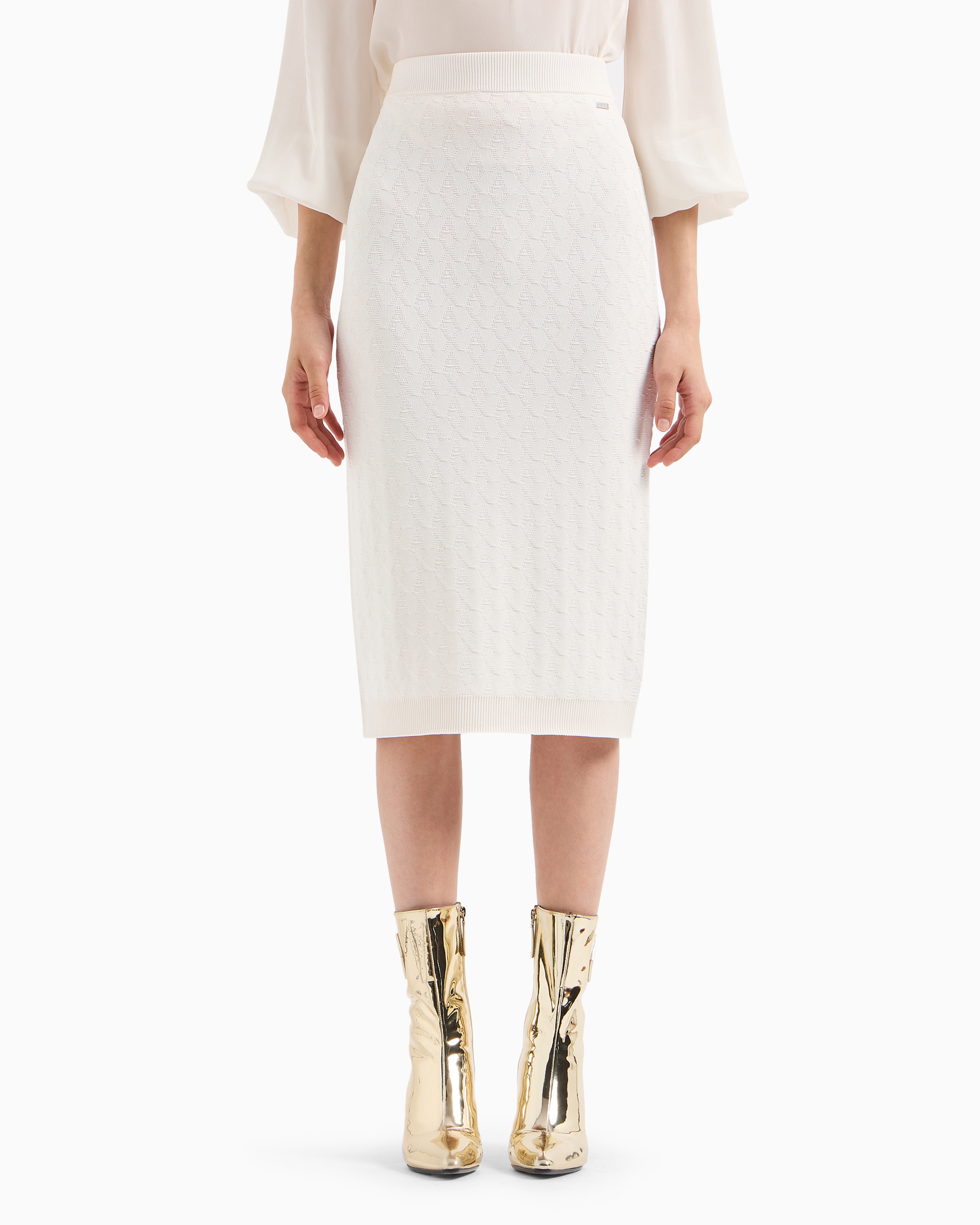 Armani Exchange Official Store Midi Skirts In White