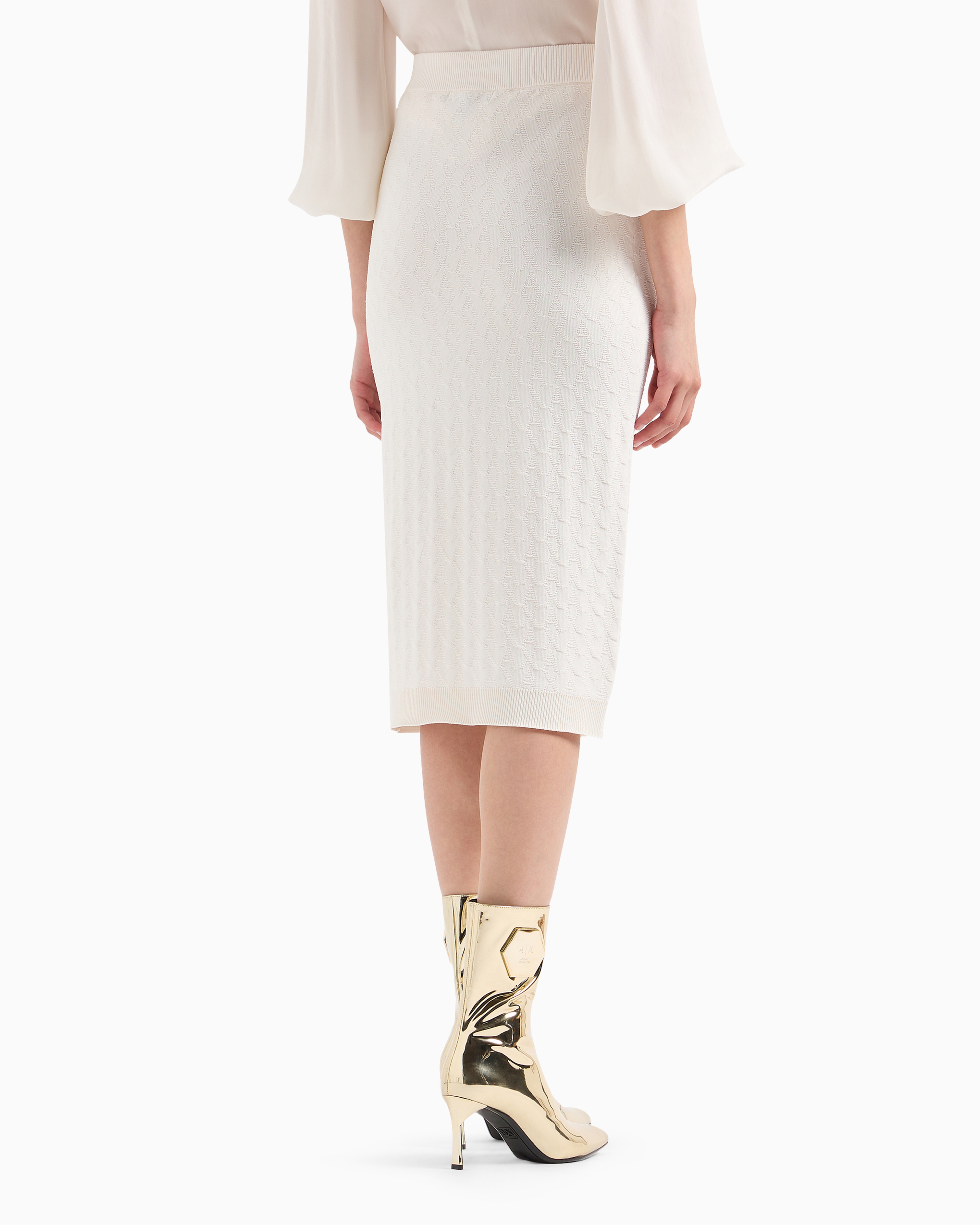 Armani Exchange Official Store Midi Skirts In White
