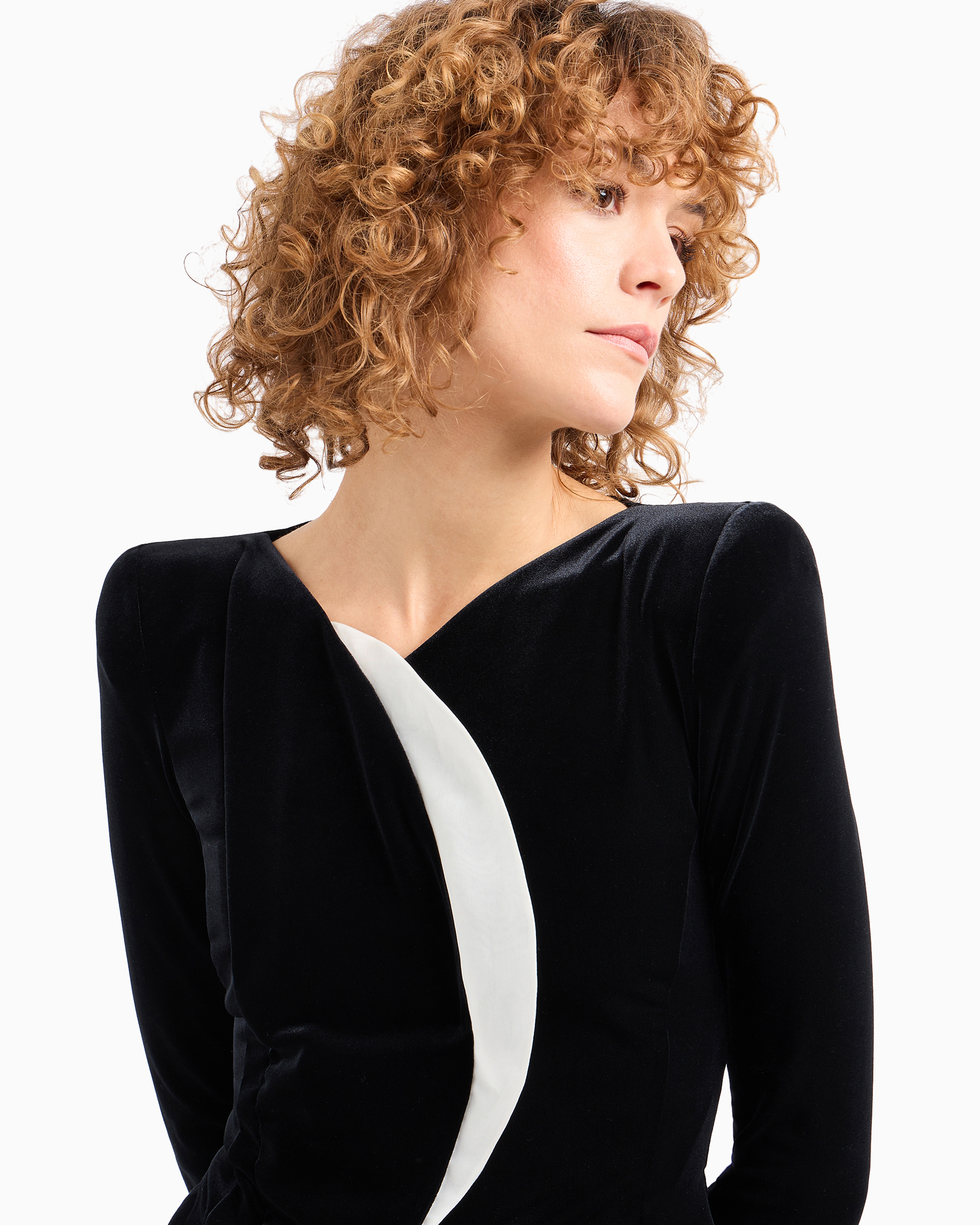 Emporio Armani Official Store Moon Capsule Collection Chenille Jersey Jacket With Organza Crescent Moon In Black