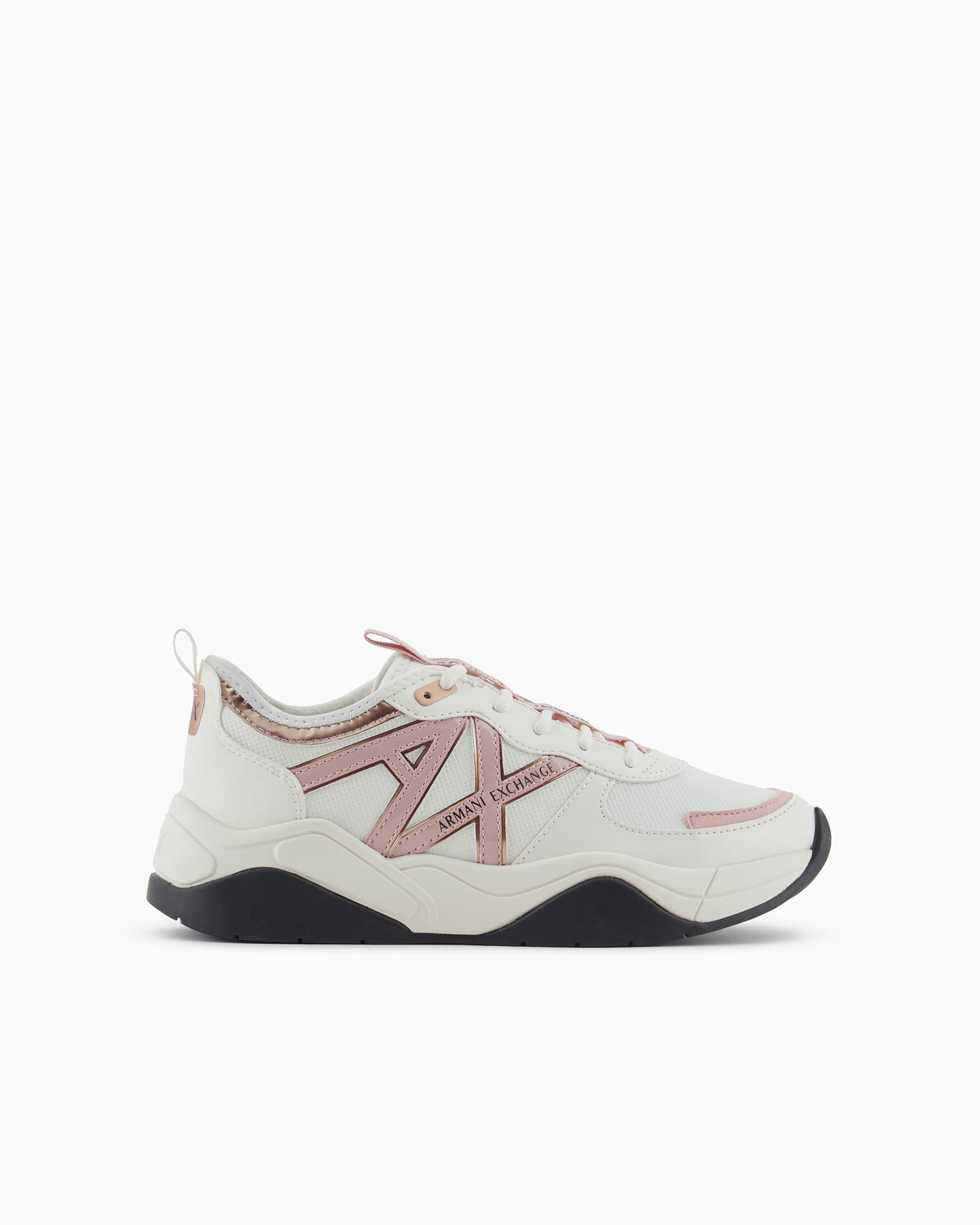 Shop Armani Exchange Chunky Sneakers With Logo In Pink