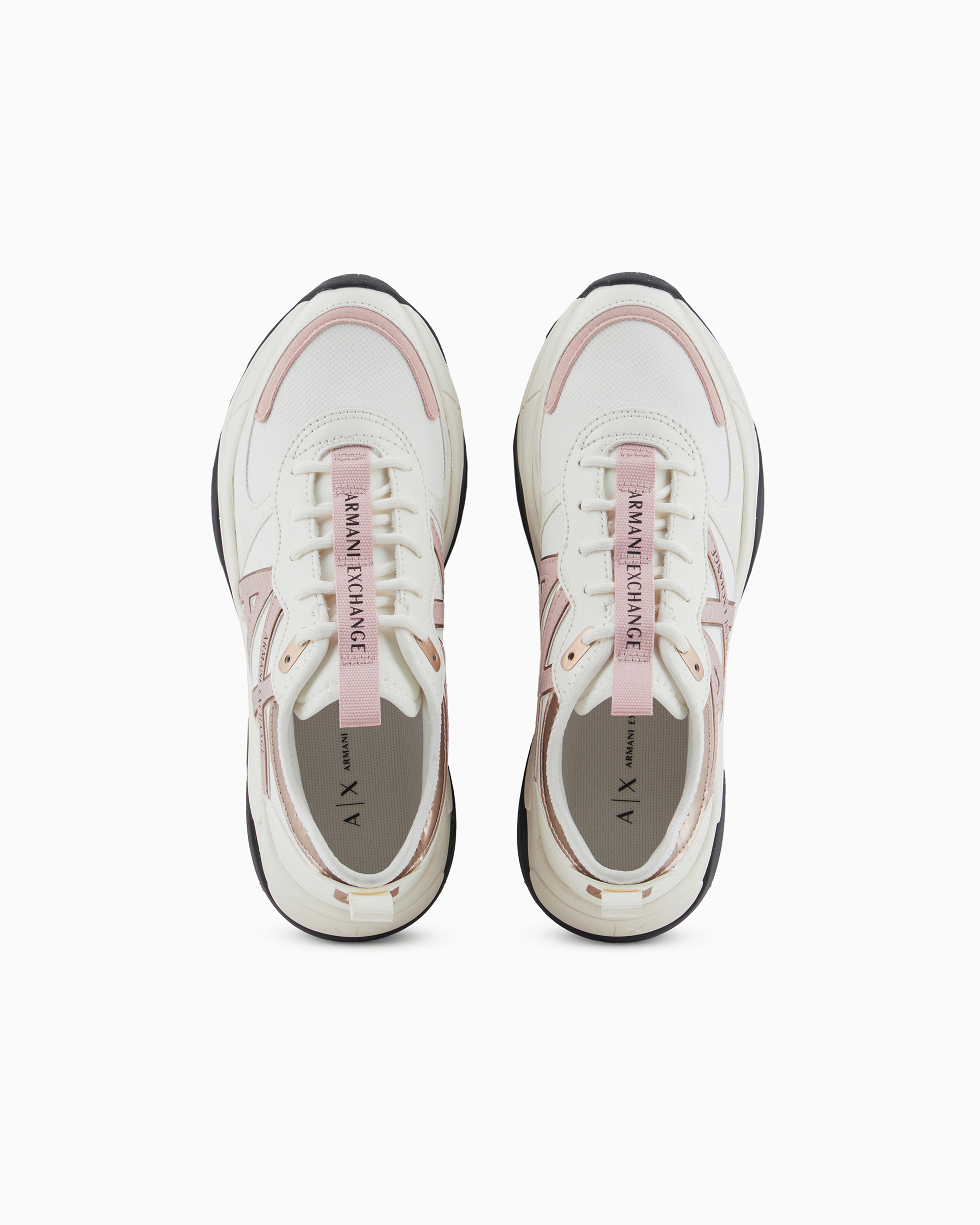 Shop Armani Exchange Chunky Sneakers With Logo In Pink