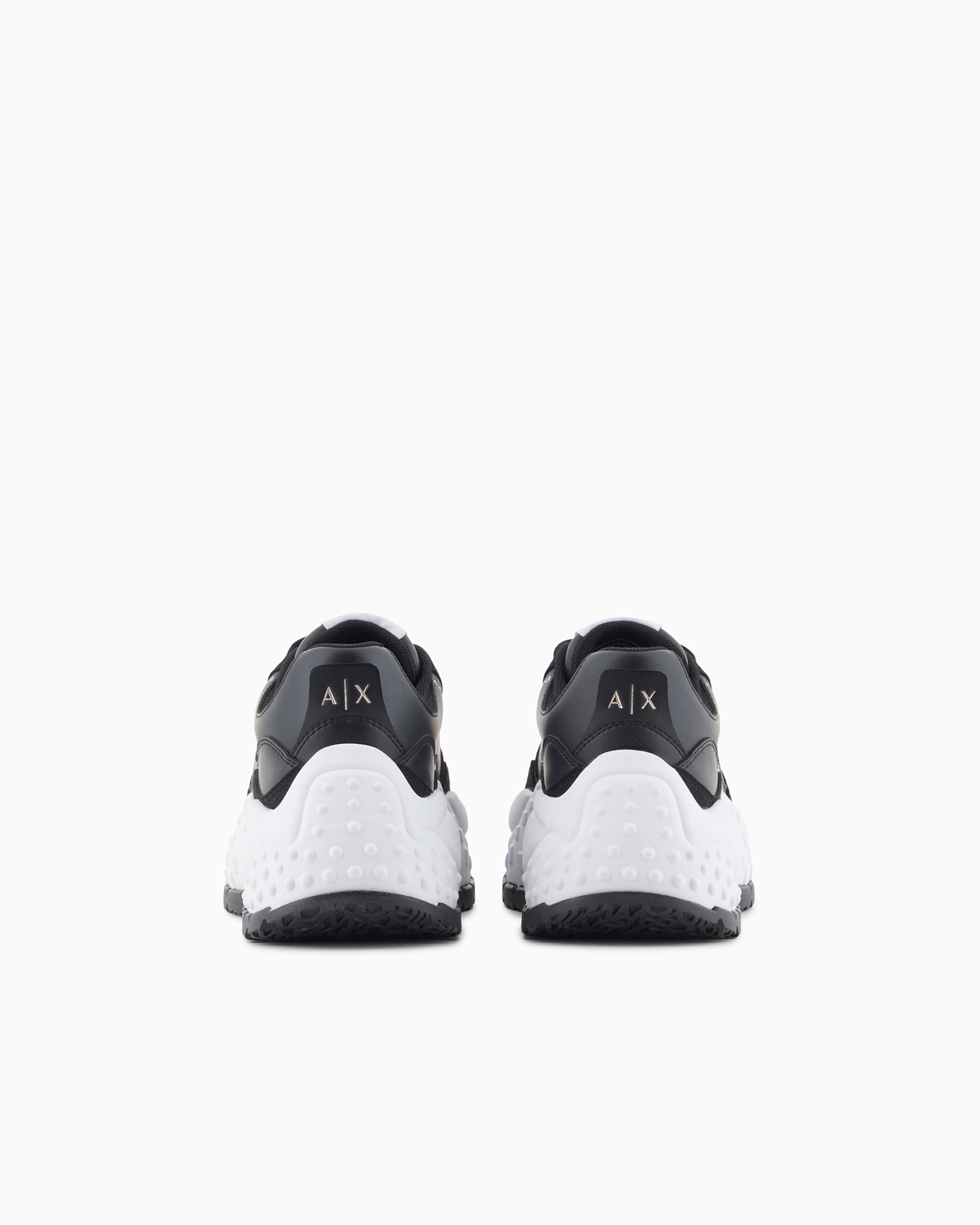 Shop Armani Exchange Chunky Sneakers With Contrasting Sole In Black