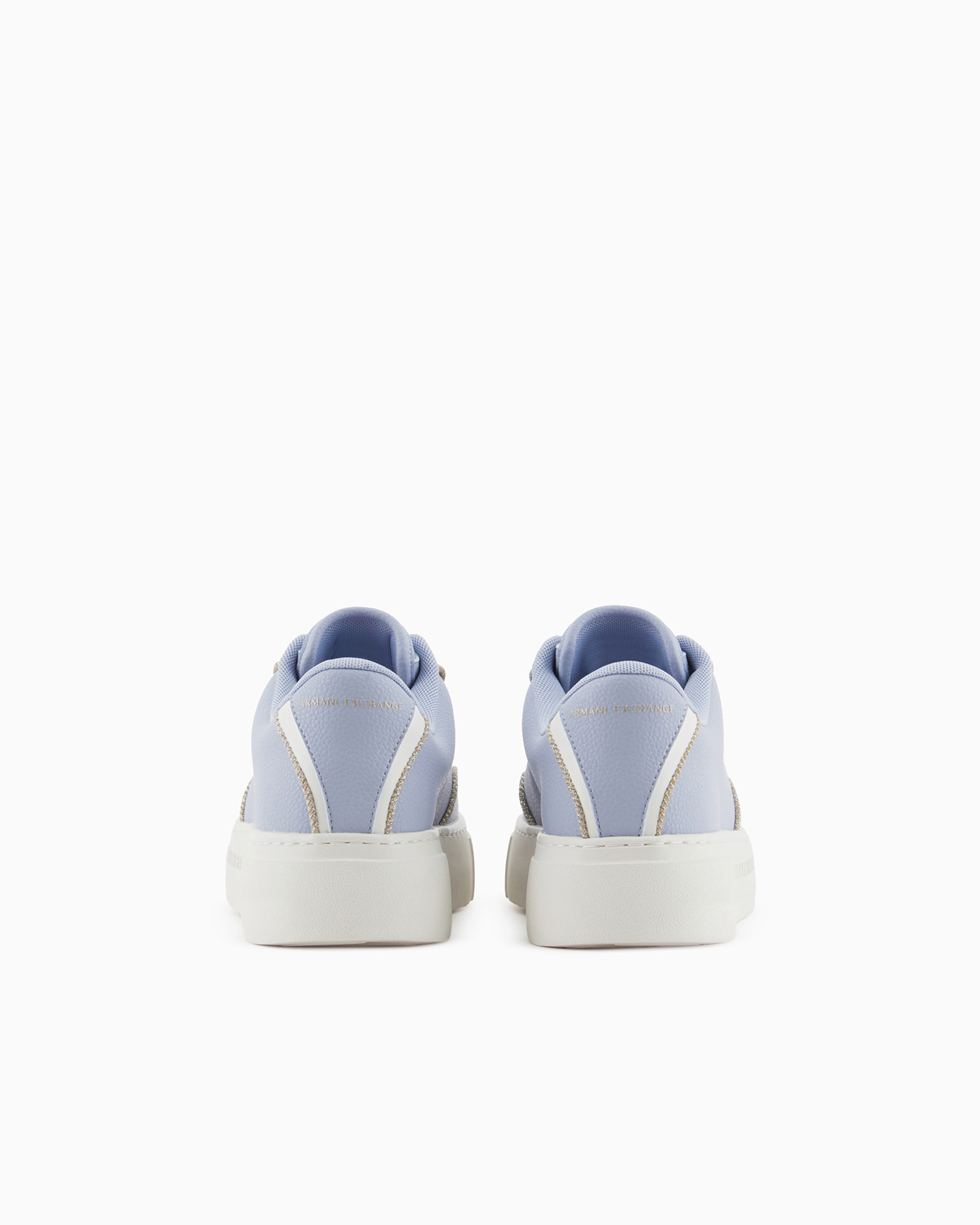 Shop Armani Exchange Sneakers With Rope Piping In Azure