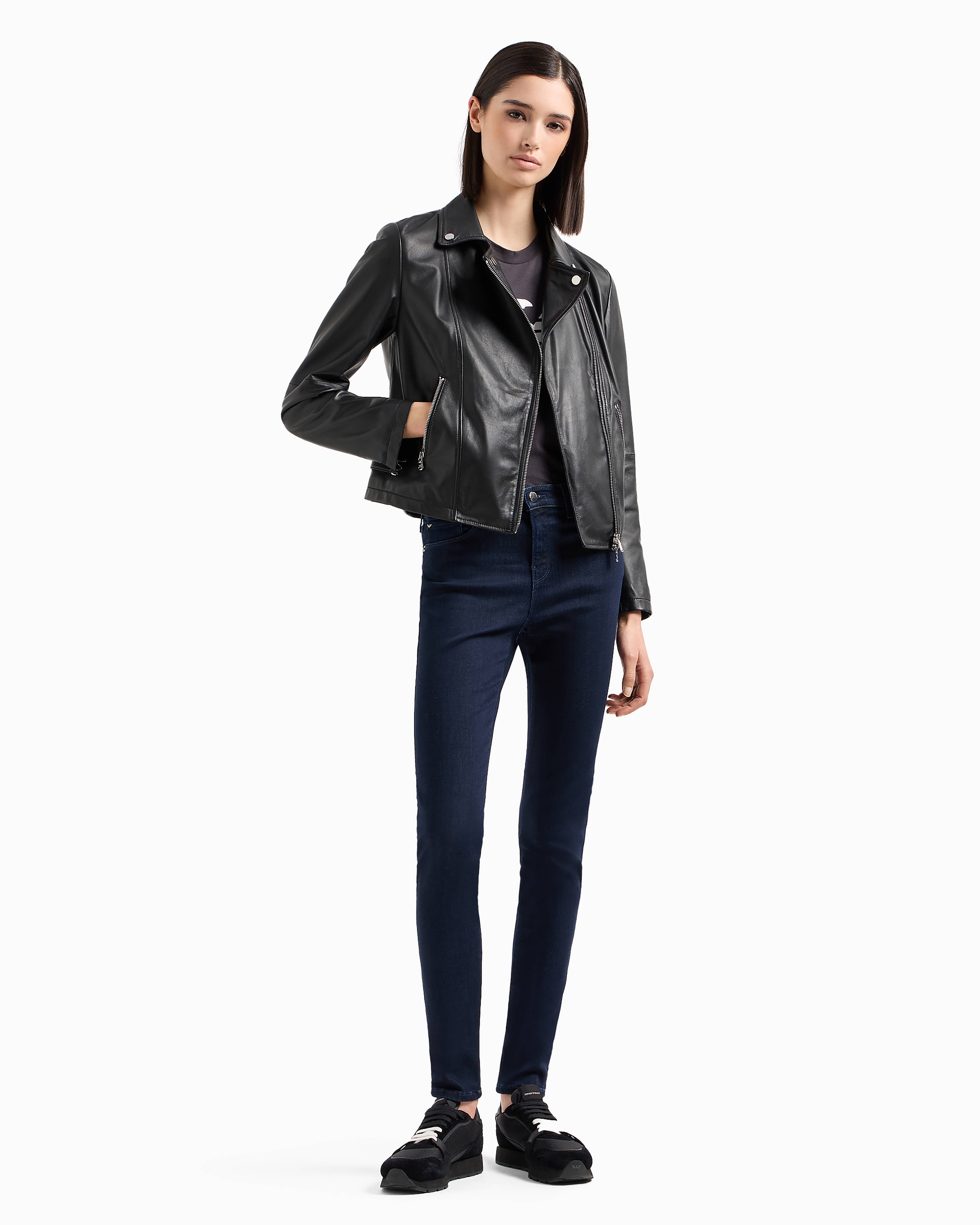 Emporio Armani Official Store J20 High-waisted Super Skinny Leg Jeans In Lyocell Denim In Dark Blue