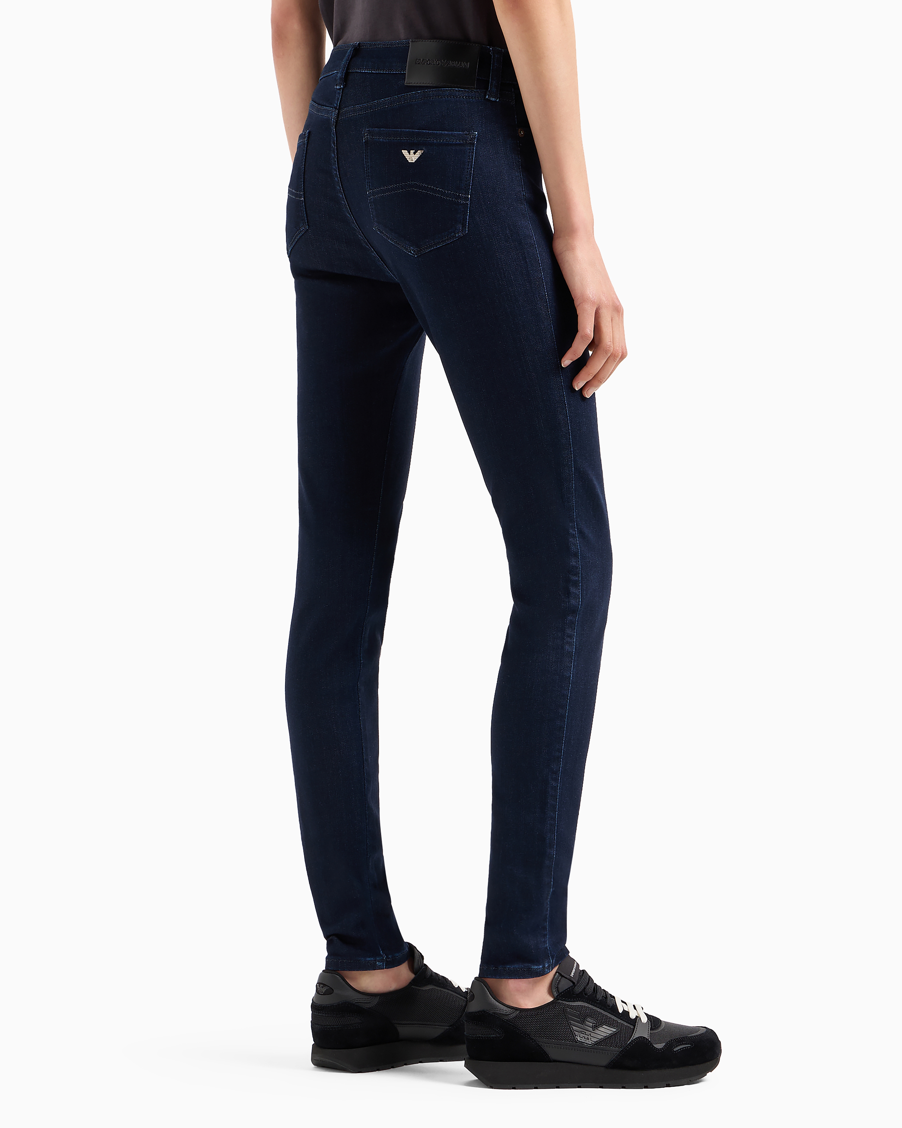 Emporio Armani Official Store J20 High-waisted Super Skinny Leg Jeans In Lyocell Denim In Dark Blue