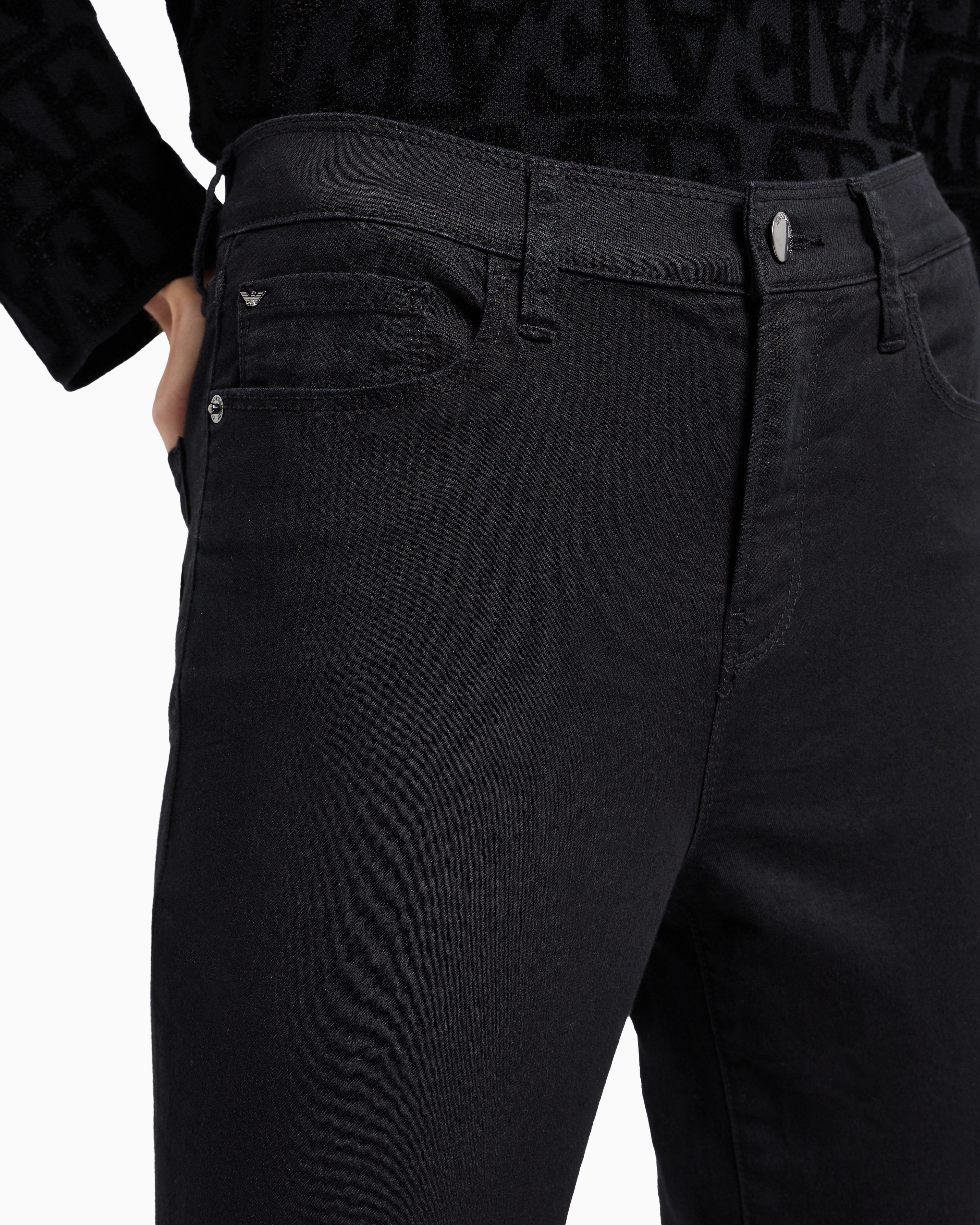 Emporio Armani High-waisted Skinny Jeans In Black
