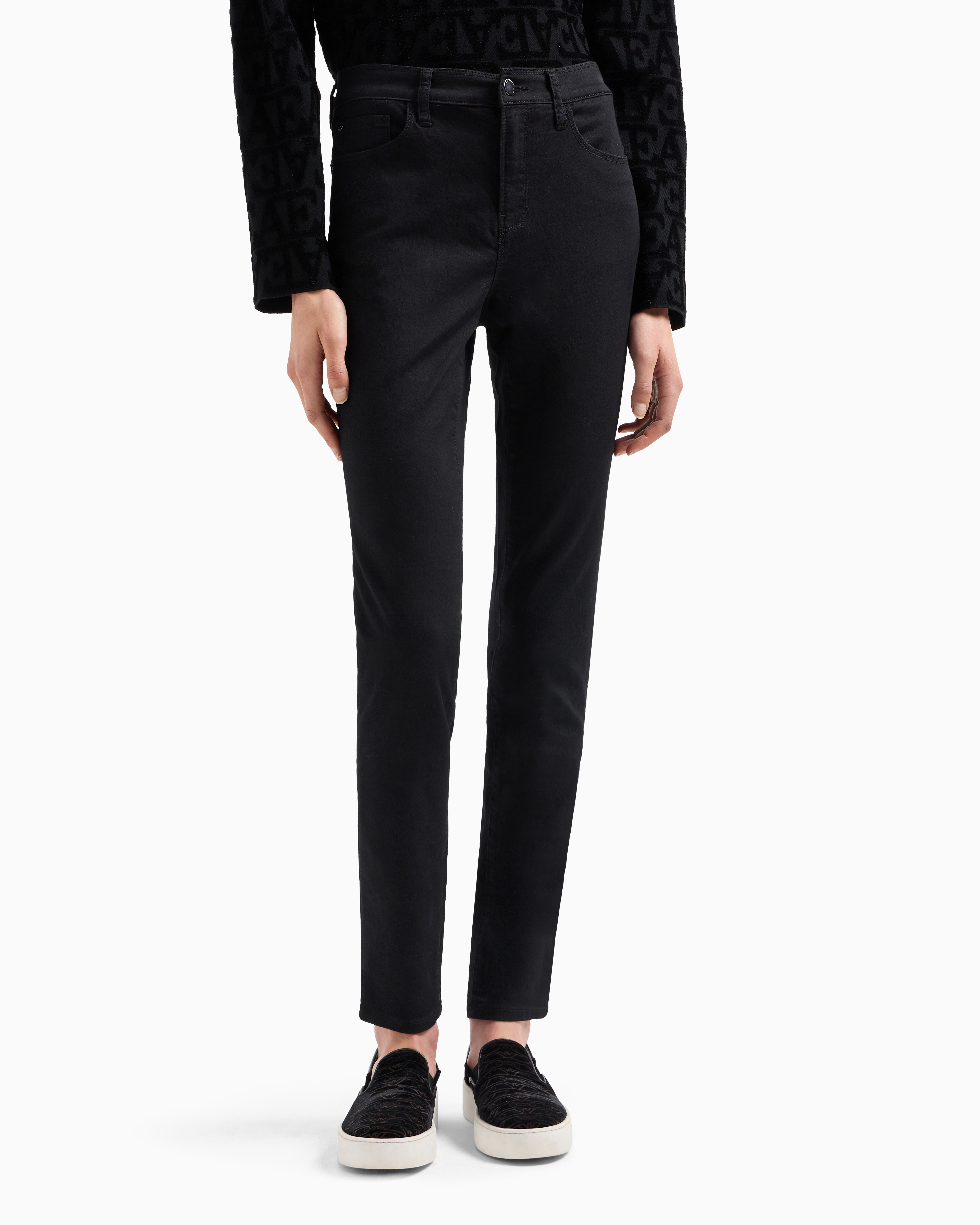 Emporio Armani High-waisted Skinny Jeans In Black