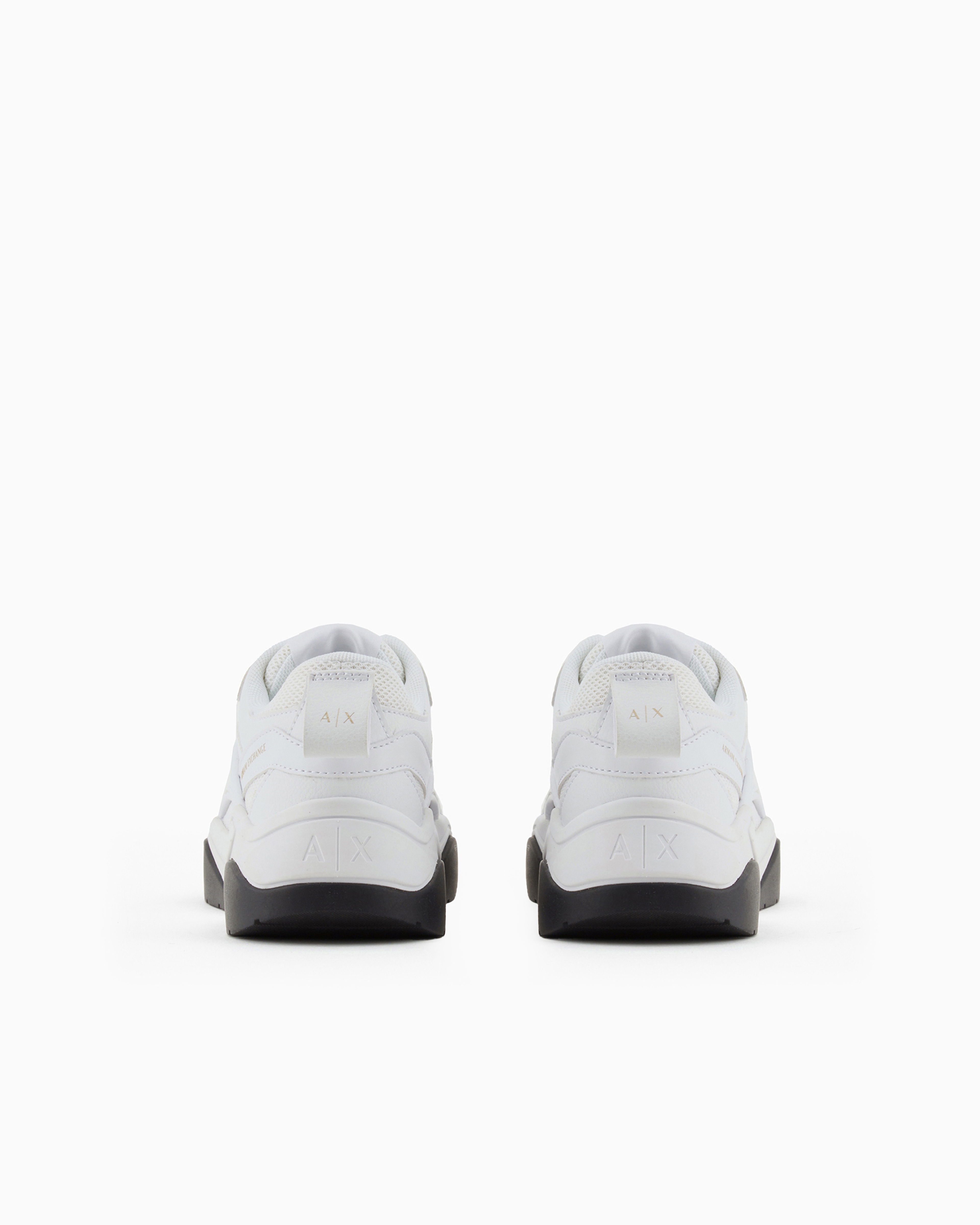 Shop Armani Exchange Chunky Sneakers With Contrasting Inserts In White