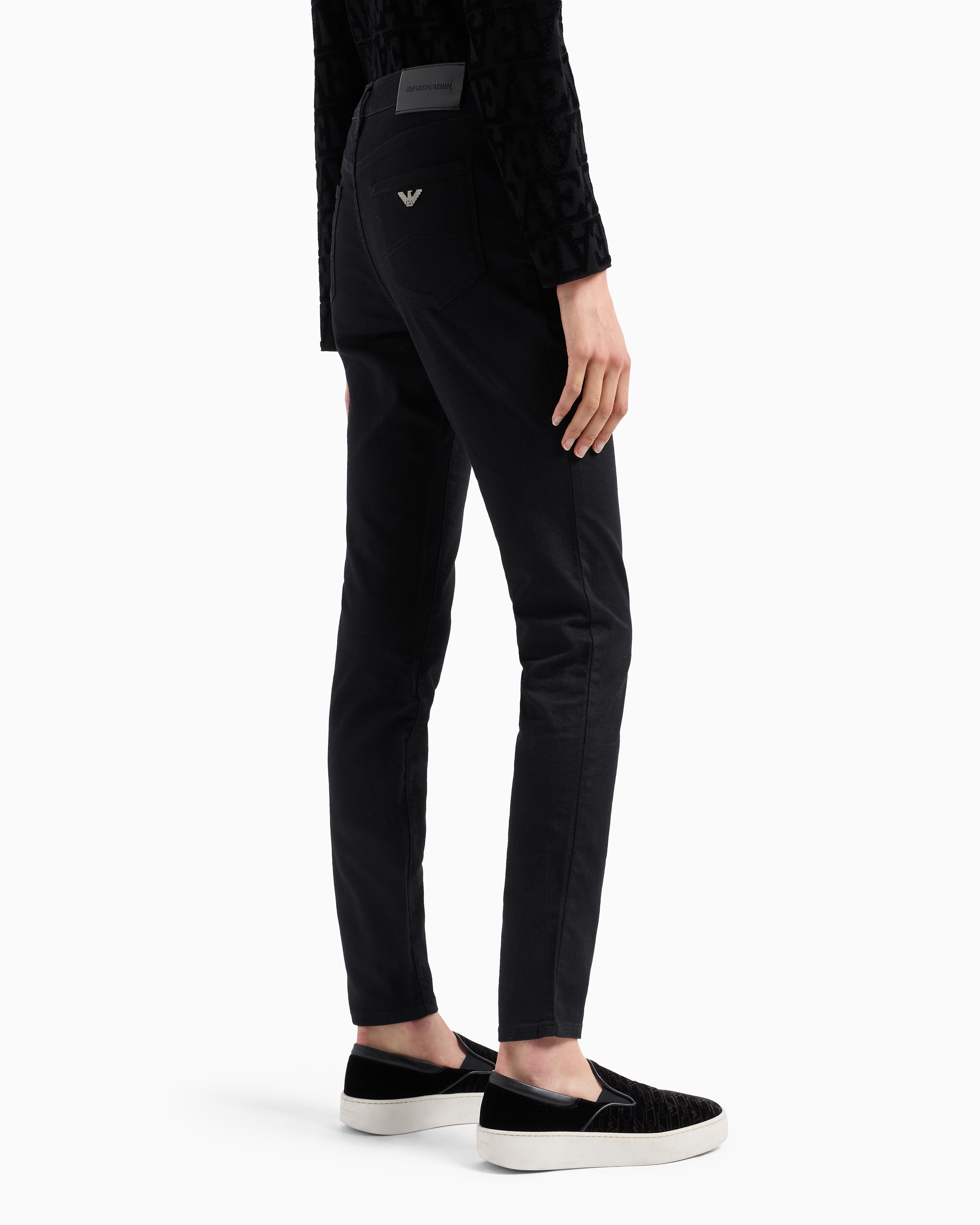 Emporio Armani High-waisted Skinny Jeans In Black