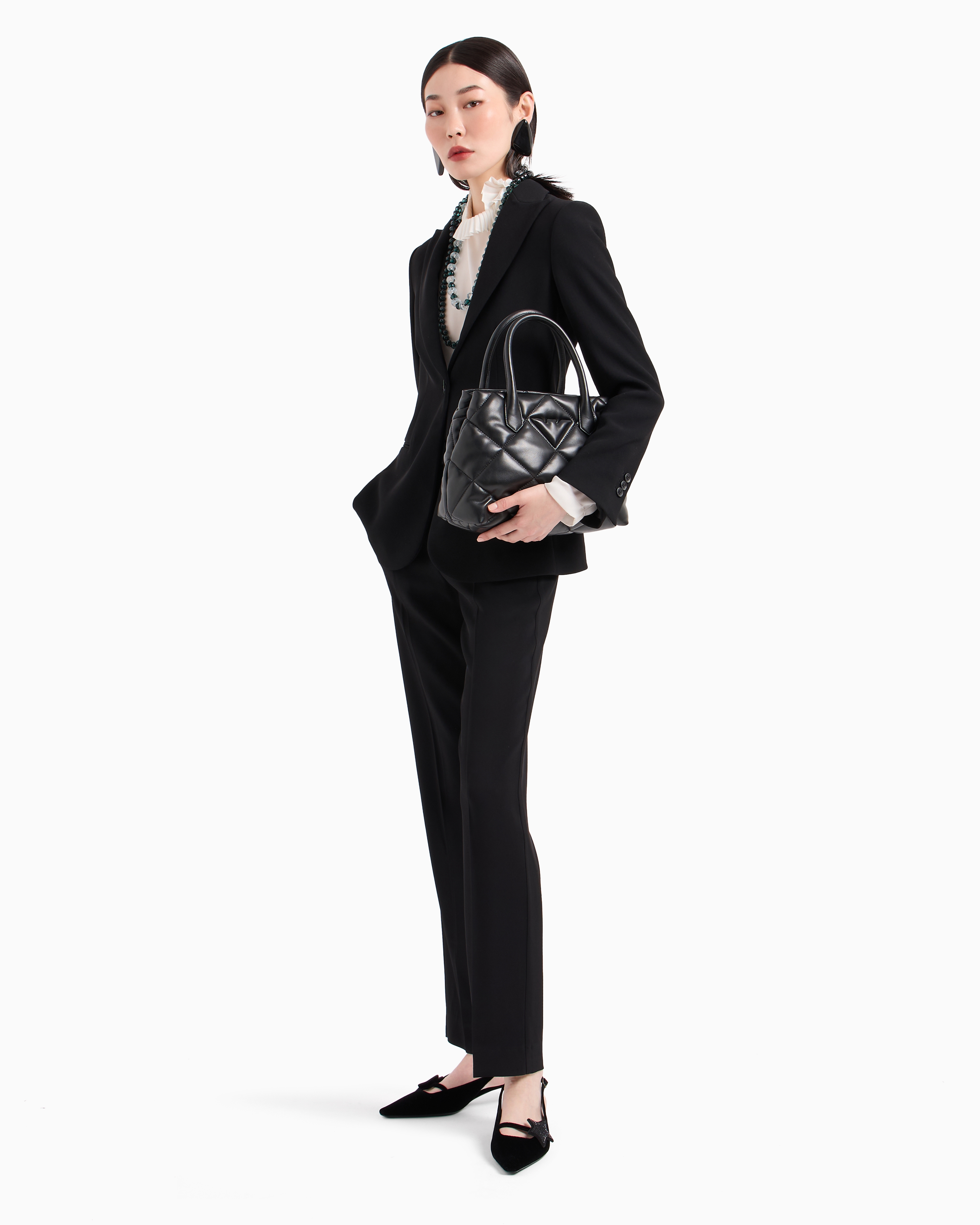 Emporio Armani Official Store Single-breasted Jacket In Technical Gabardine In Black