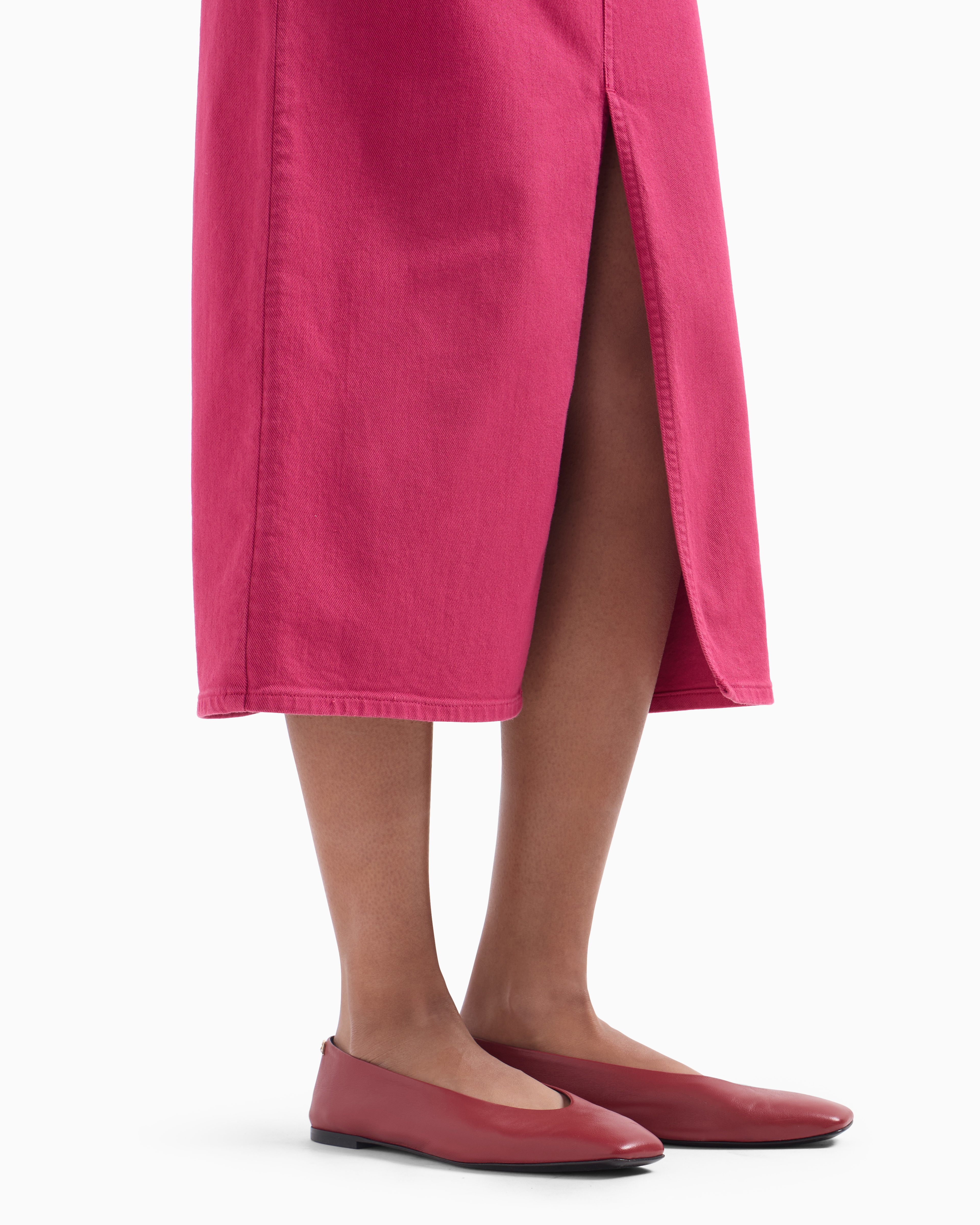 スカート EMPORIO ARMANI Design Skirt Emporio Armani Pleated Striped Side-Slit Midi Skirt | Neiman