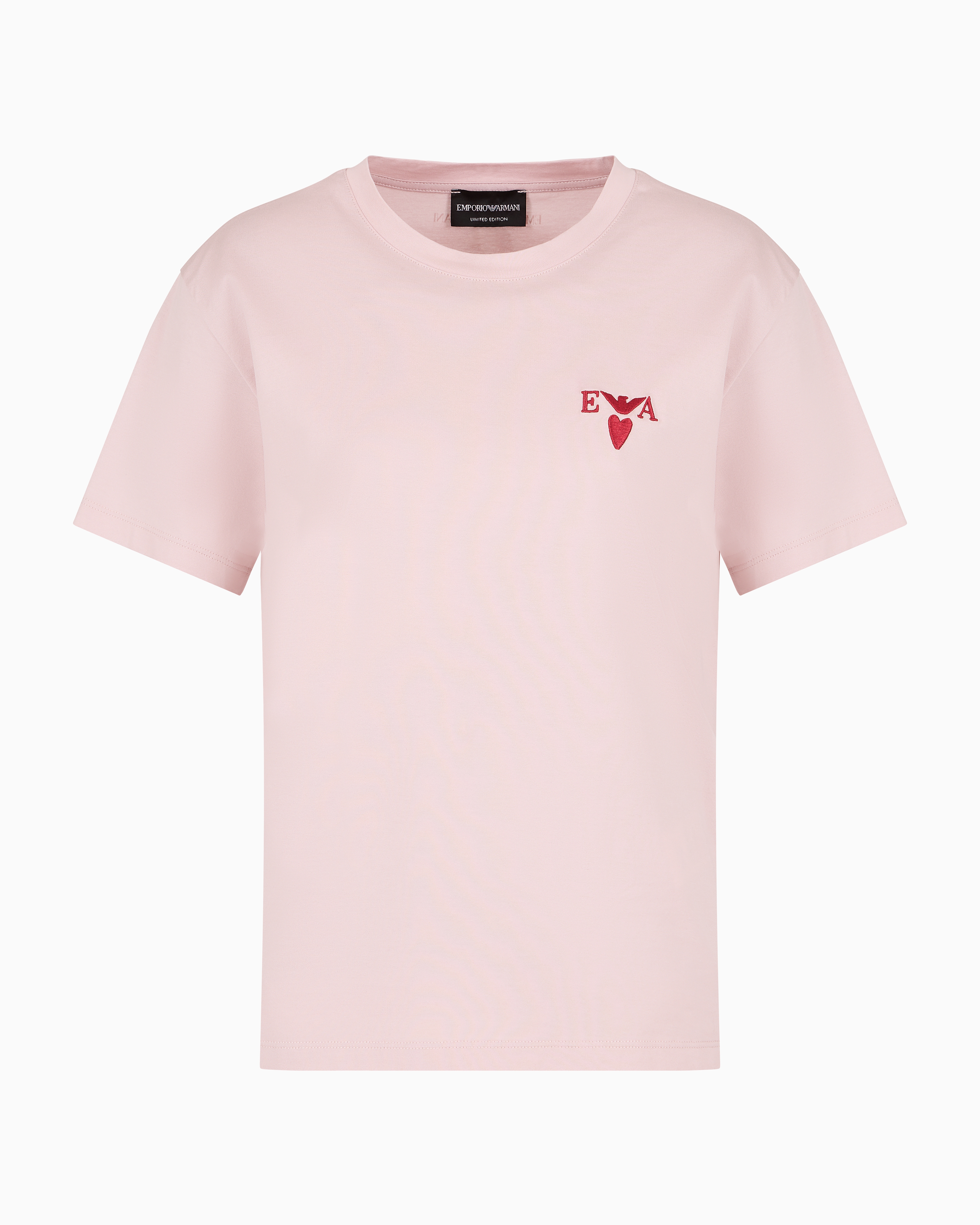 Emporio Armani Official Store T-shirt Aus Merzerisiertem Jersey Aus Der Sonderkollektion Zum Valentinstag In Rosa