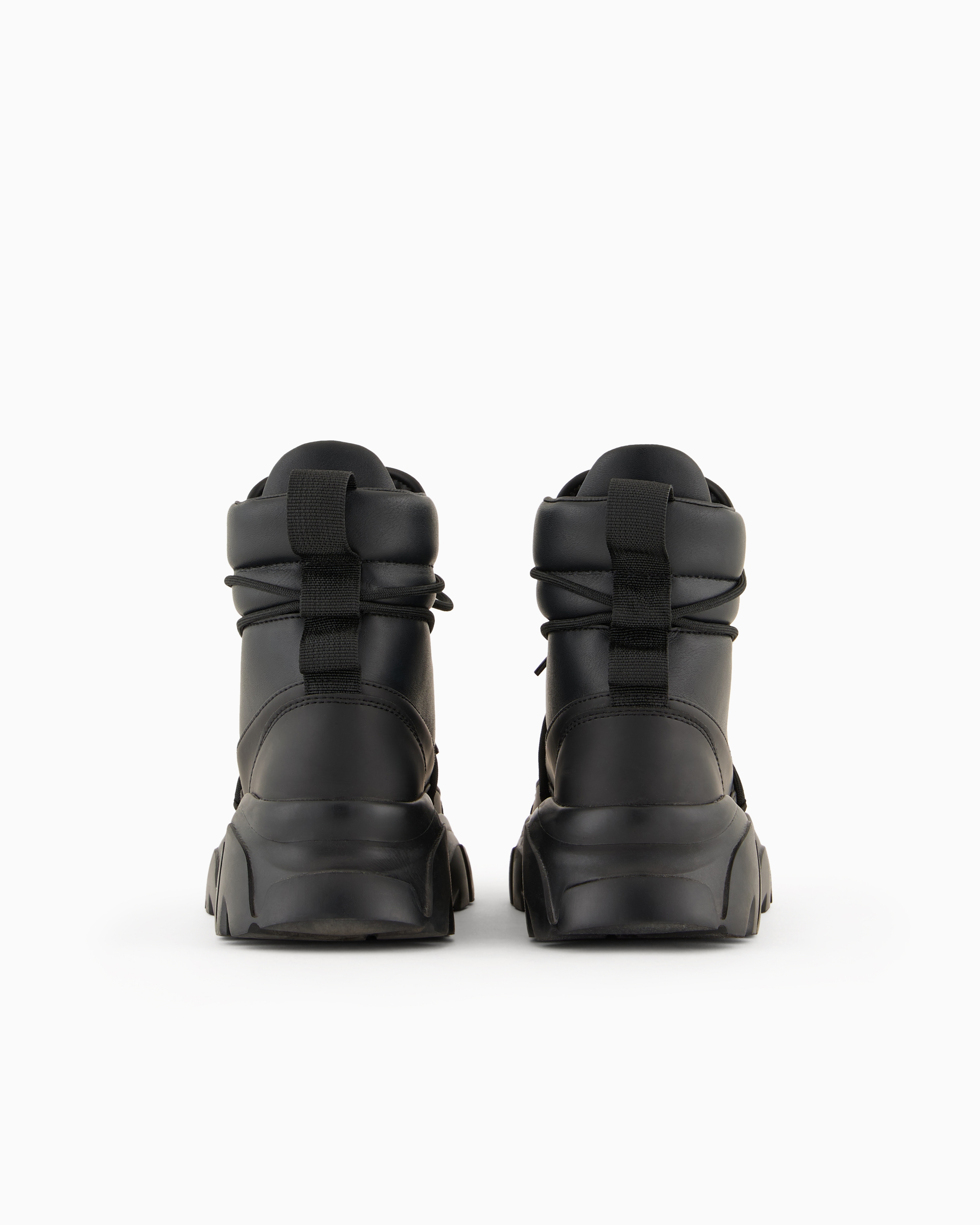 Shop Ea7 Flakes Chunky-sole Ankle Boots In Black