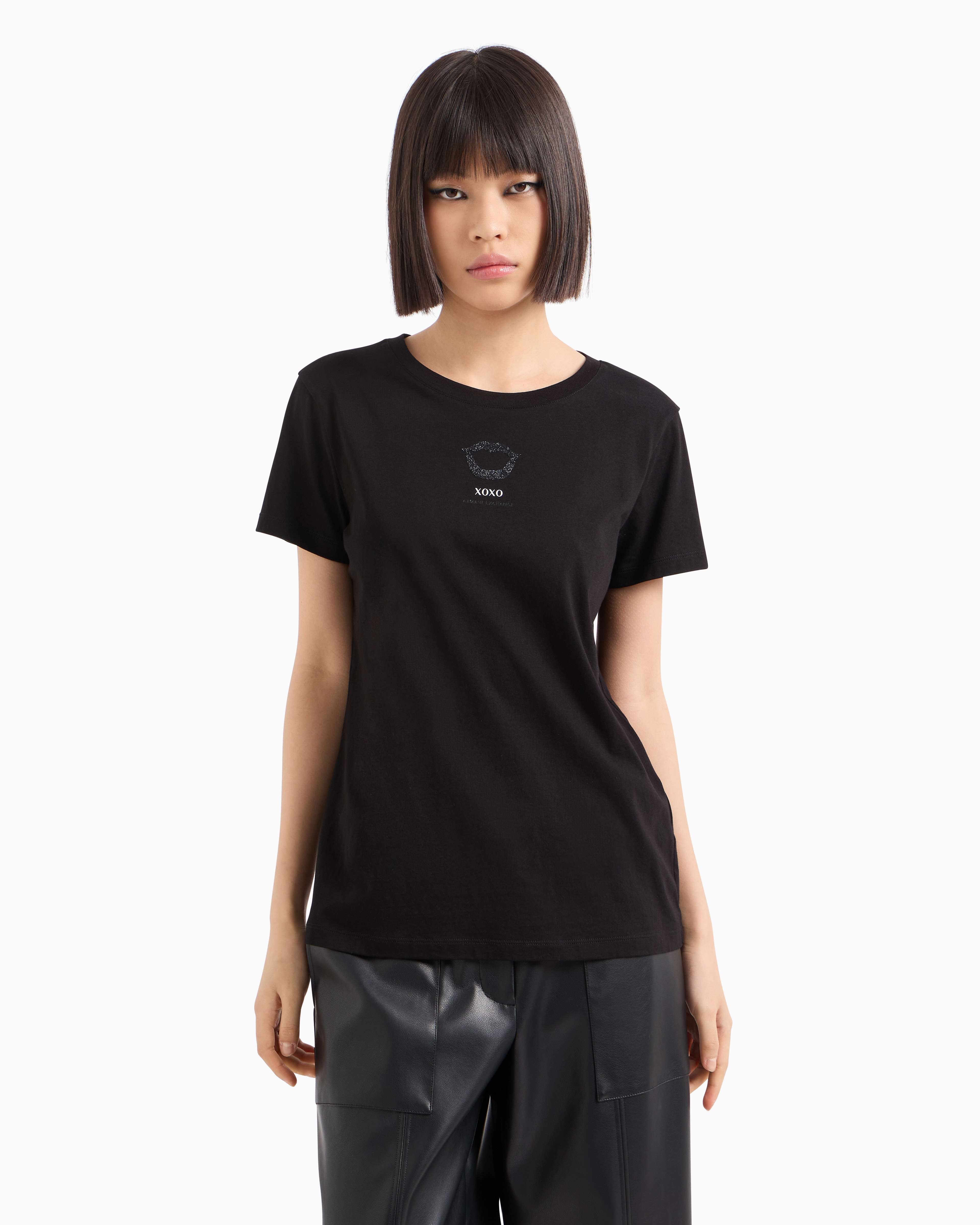 Regular fit T-shirt with XOXO print | Armani Exchange