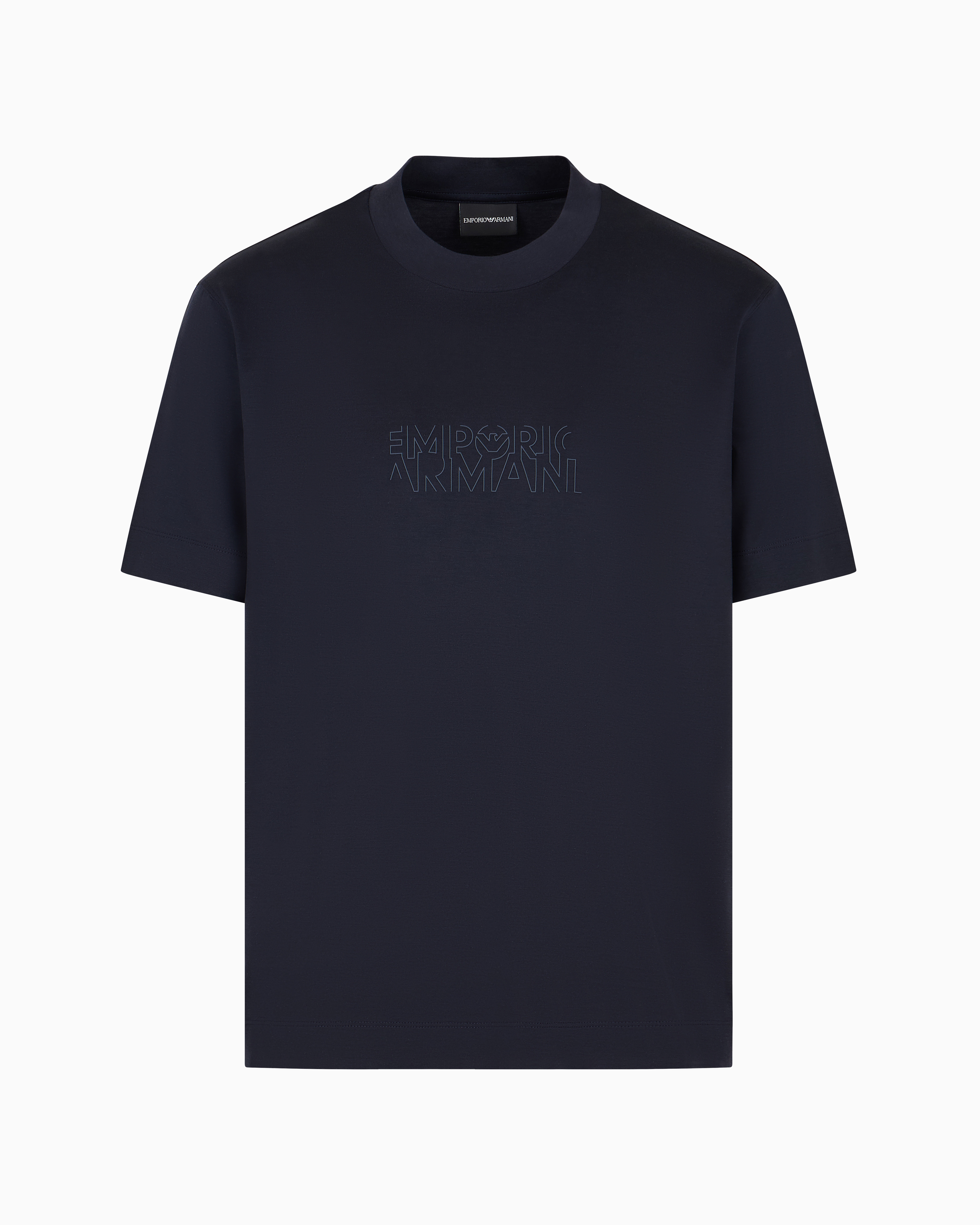 Tシャツ リヨセル混紡ジャージー ステンシル風ロゴプリント