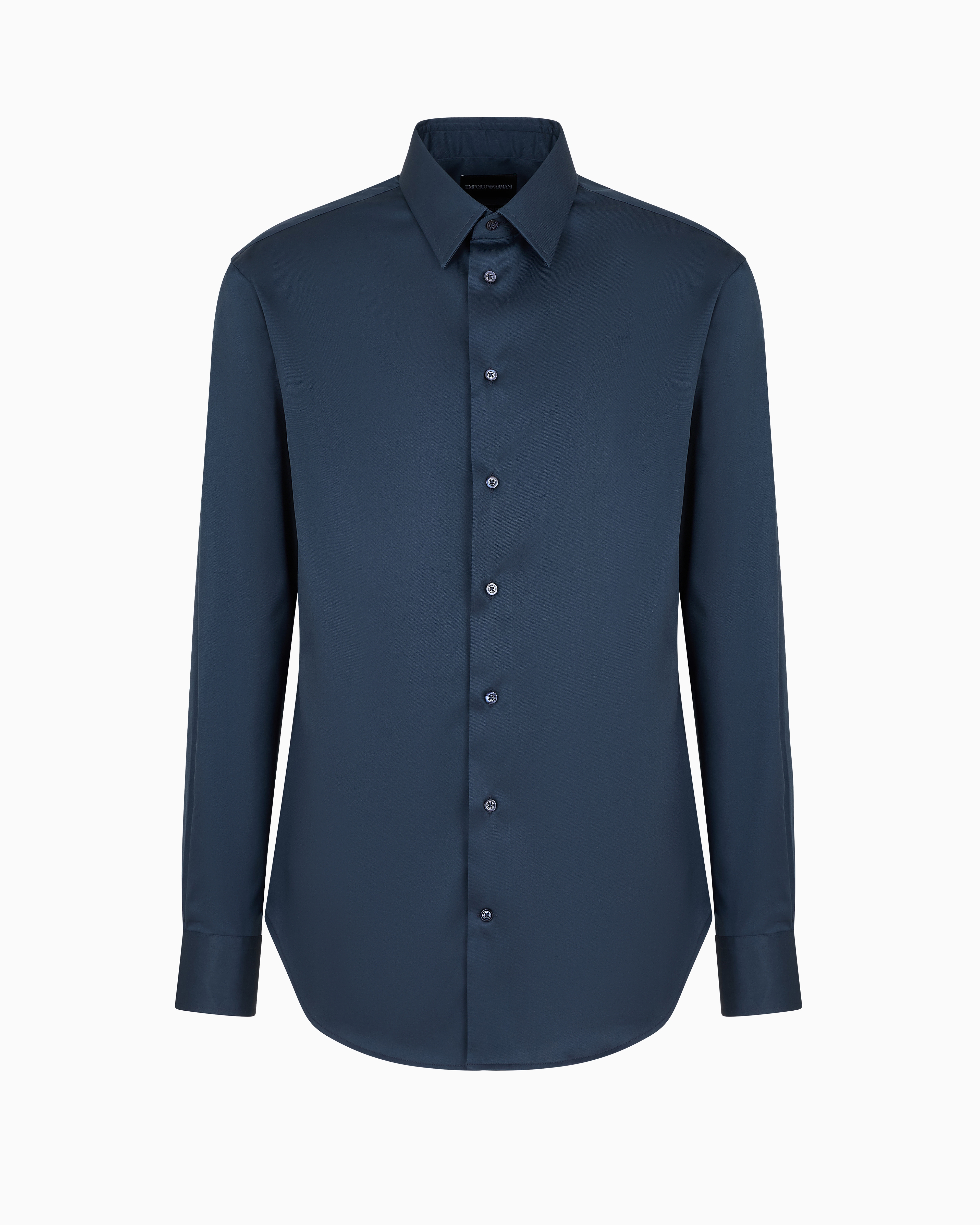 Emporio Armani Official Store Classic Shirts In Dark Blue