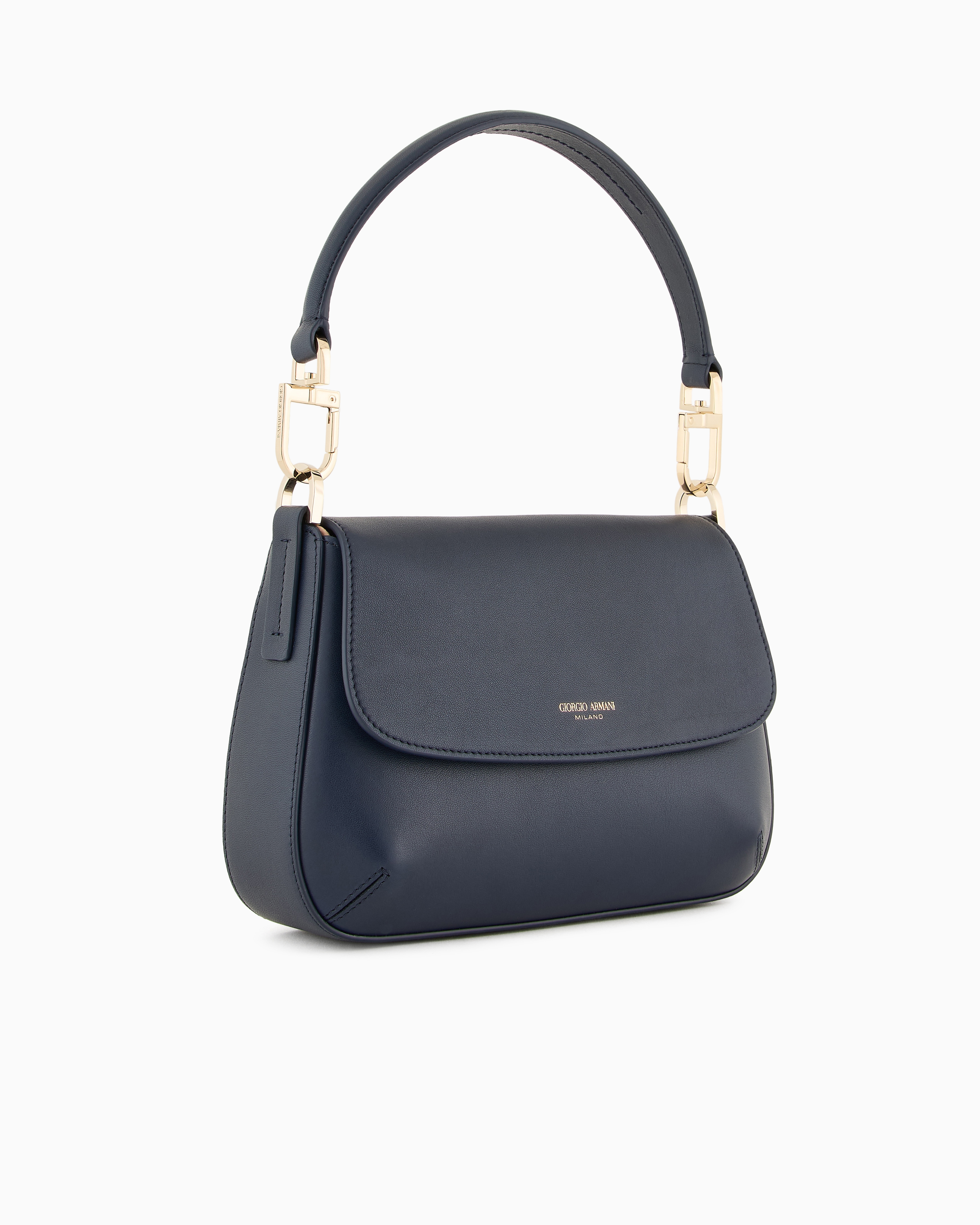Giorgio Armani Small La Prima Soft Nappa Leather Handbag In Blue